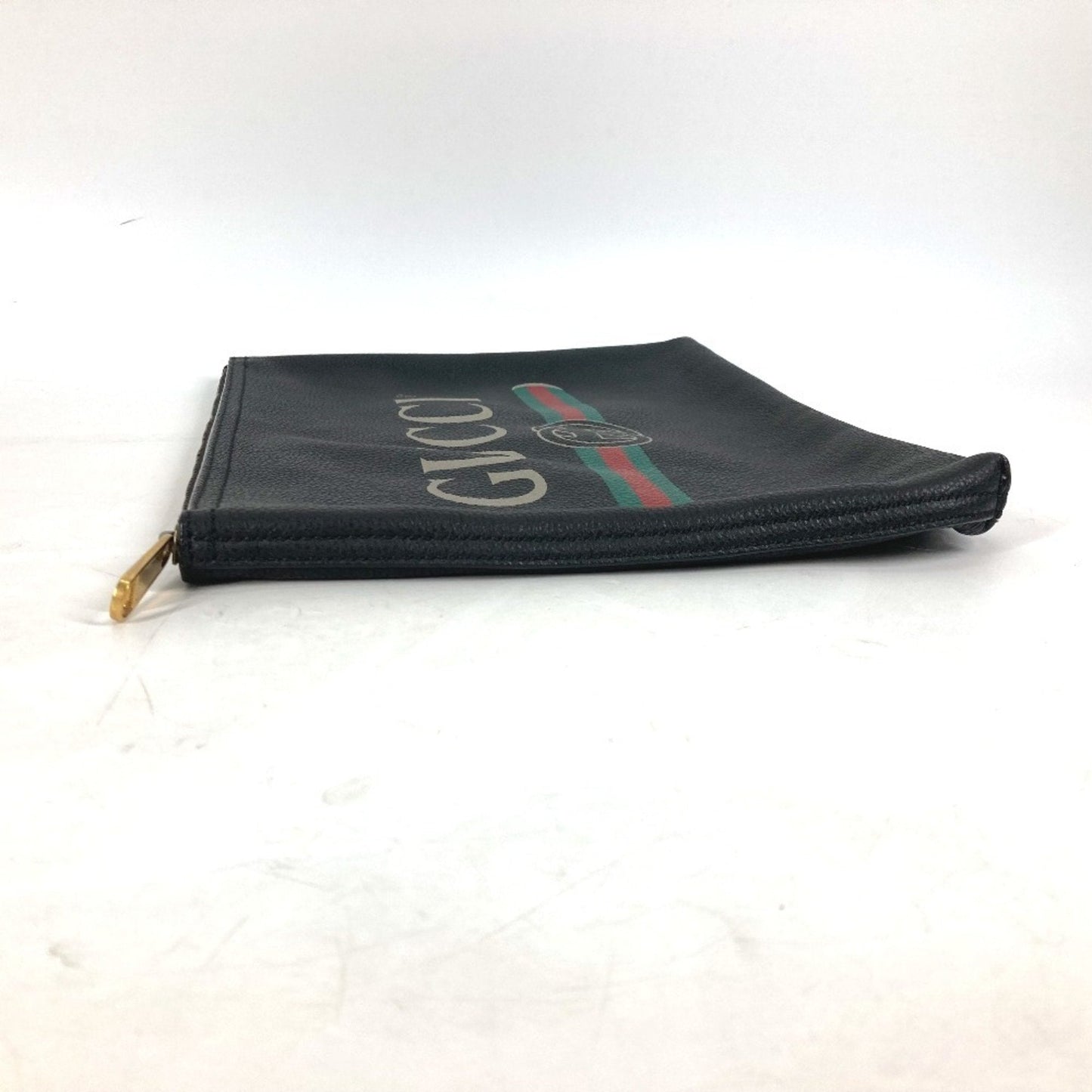 Gucci Black Leather Clutch Bag Pouch ( )