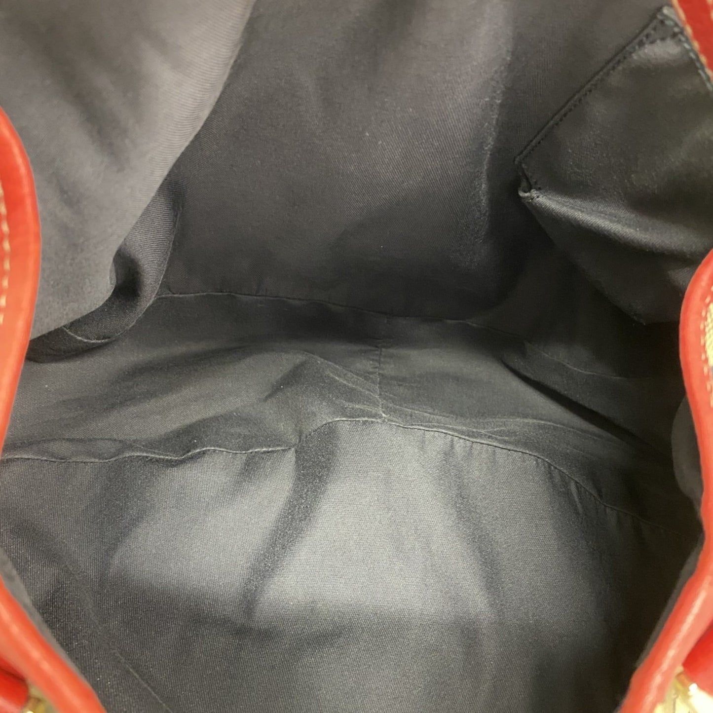 Gucci Beige Navy Red Color Canvas Tote Bag ( )