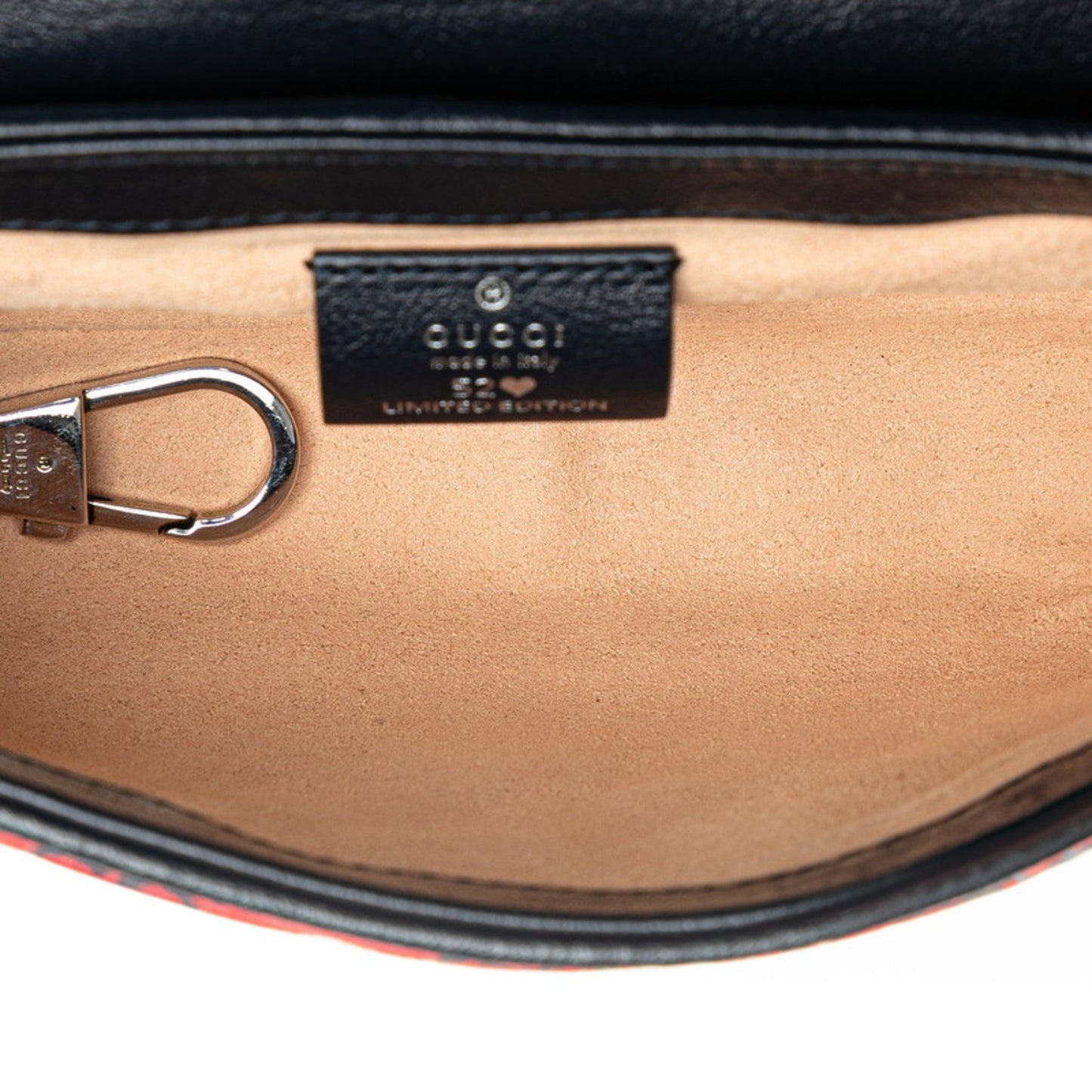 Gucci Navy Red Color Canvas Leather Shoulder Bag ( )