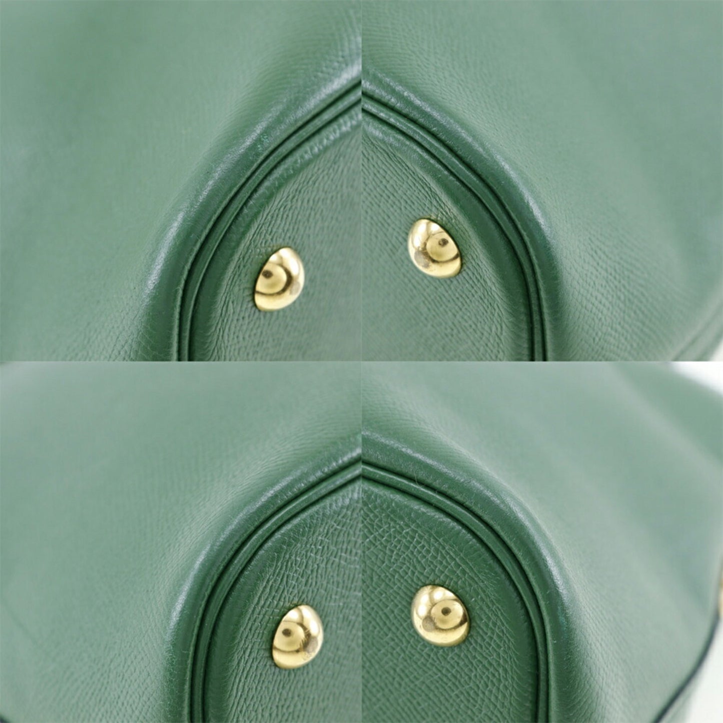 Hermes Green Navy Courchevel Leather Handbag ( )