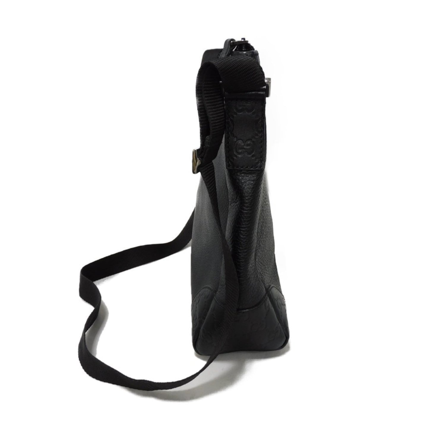 Gucci Black Leather Messenger Bag Shoulder Bag