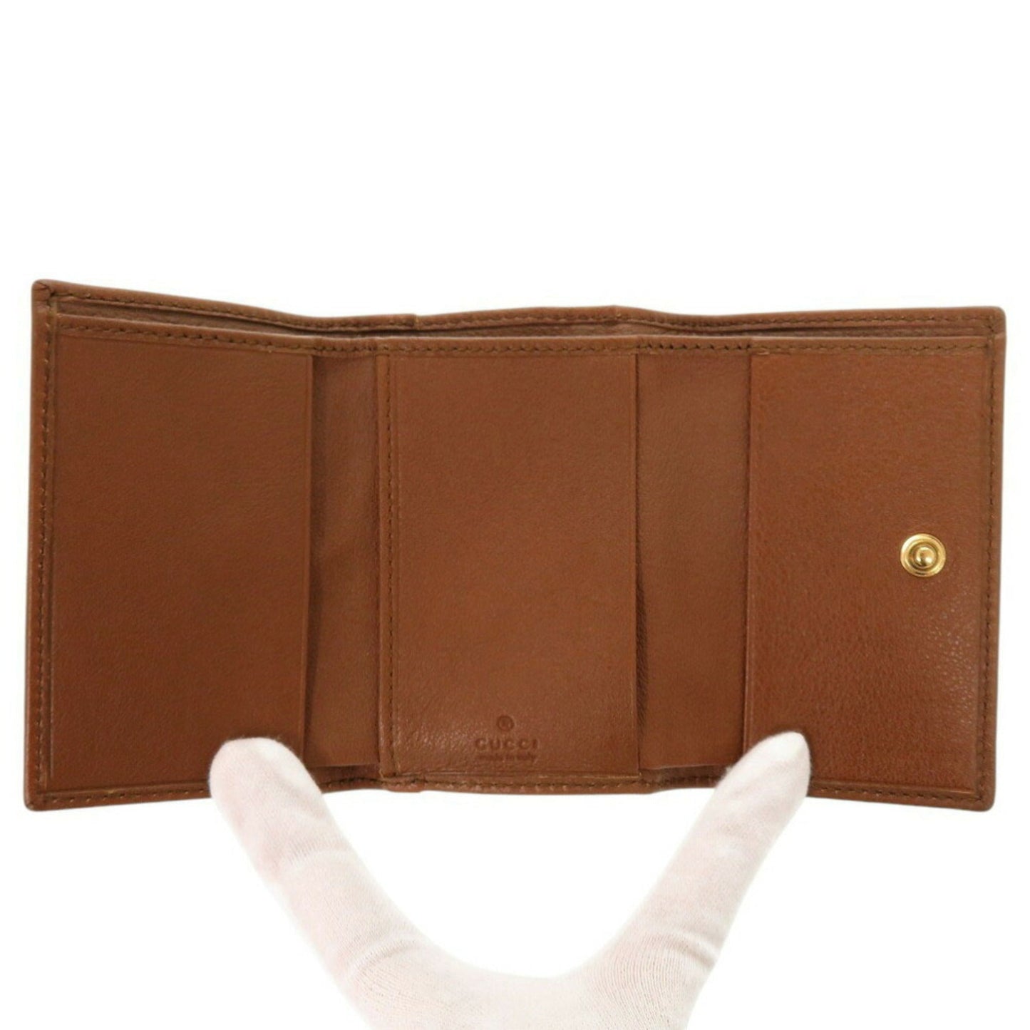 Gucci Bamboo Brown Leather Wallet (Tri-Fold) ( )