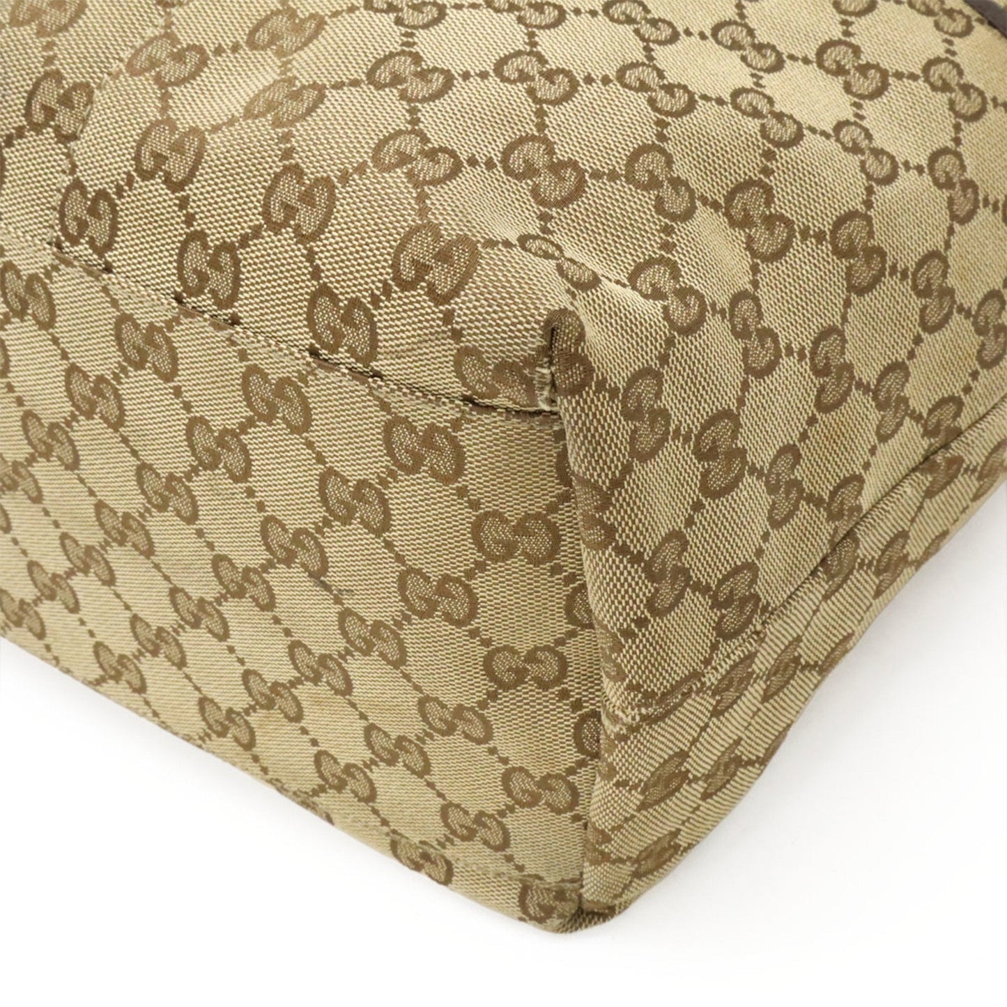 Gucci Beige Khaki Red Color Gg Canvas Leather Shoulder Bag Tote Bag ( )