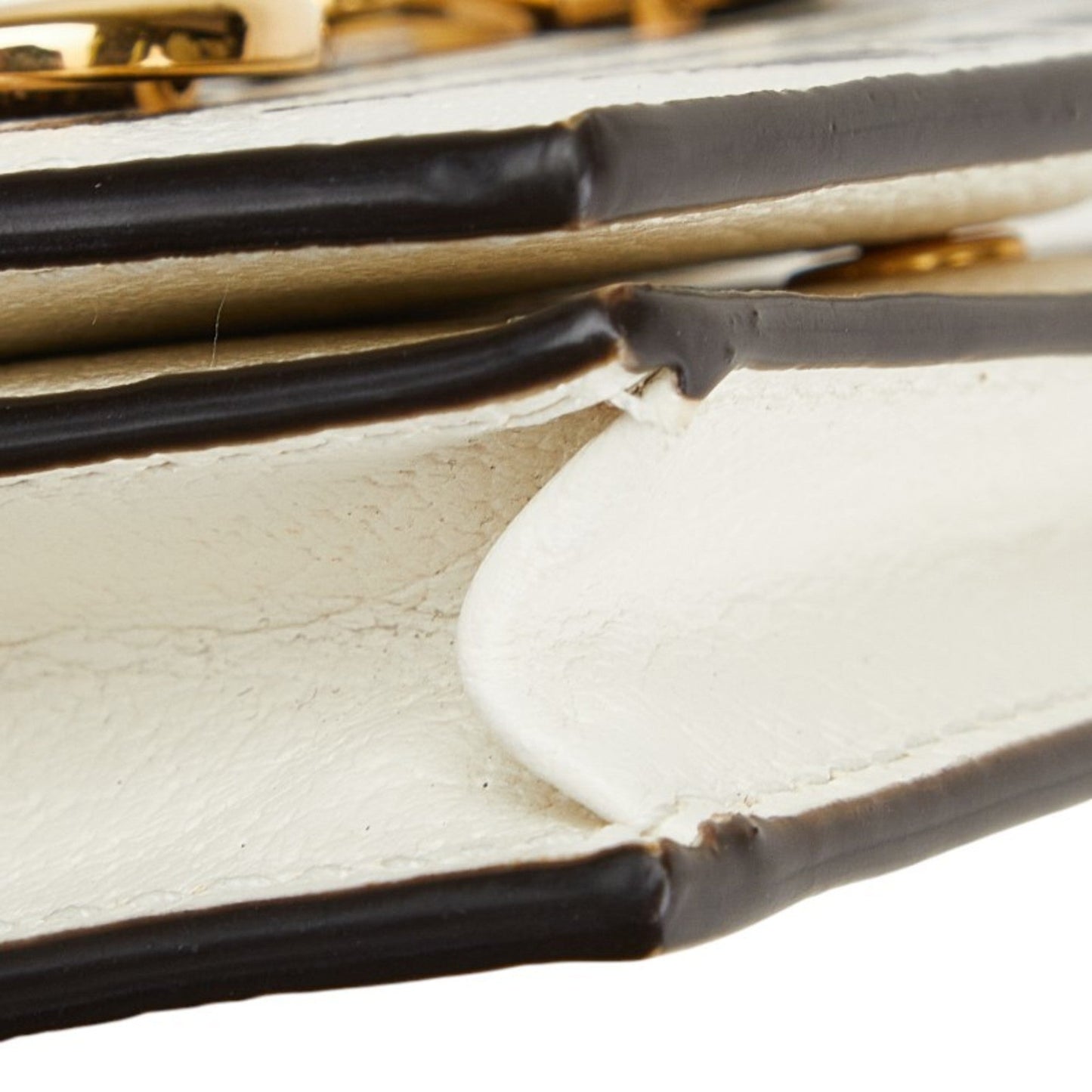 Gucci Black White Leather Chain/Shoulder Wallet ( )