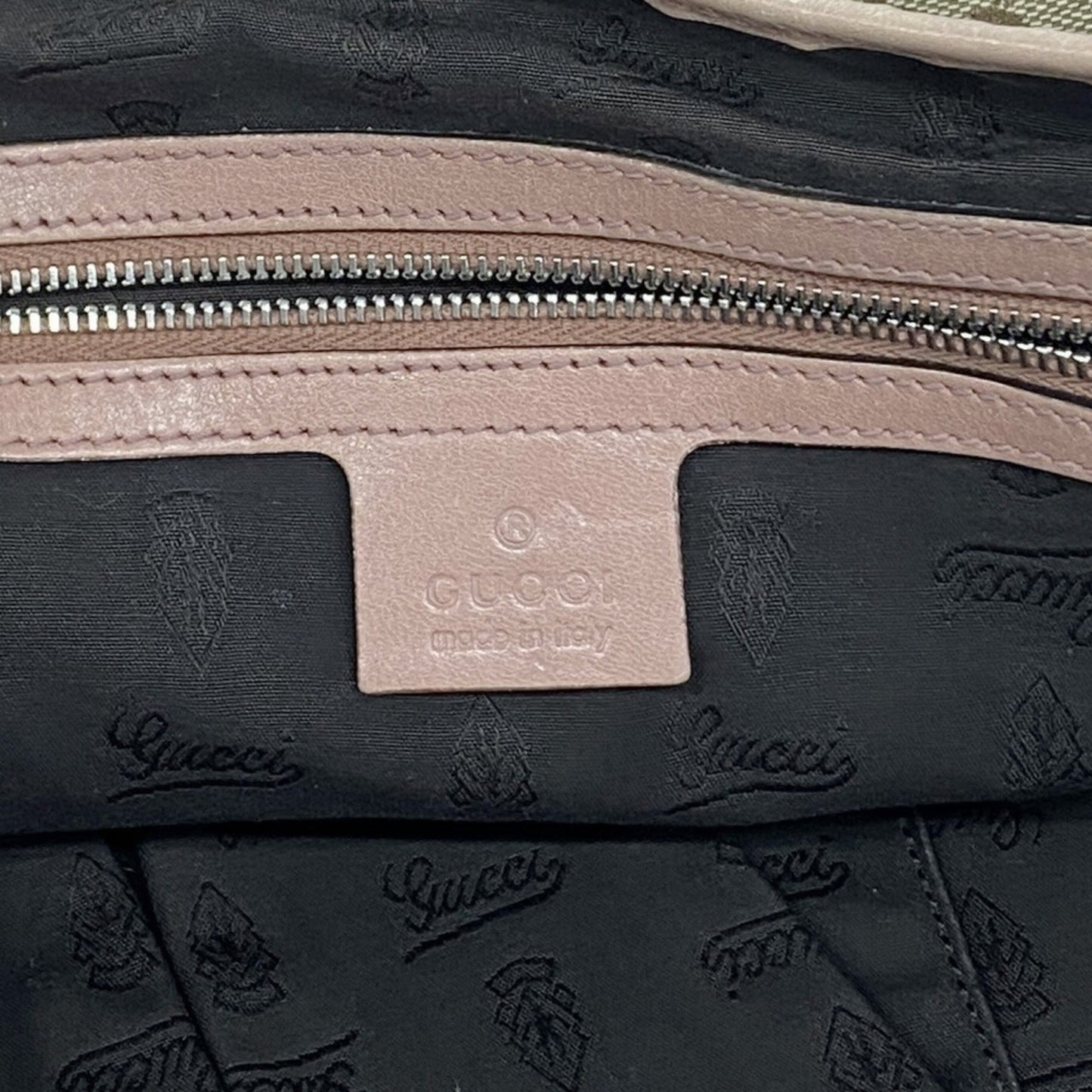 Gucci Beige Pink Canvas Tote Bag ( )