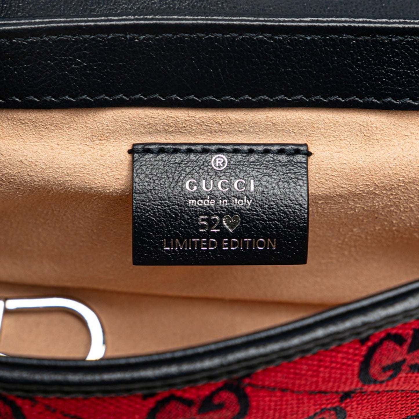 Gucci Navy Red Color Canvas Leather Shoulder Bag ( )