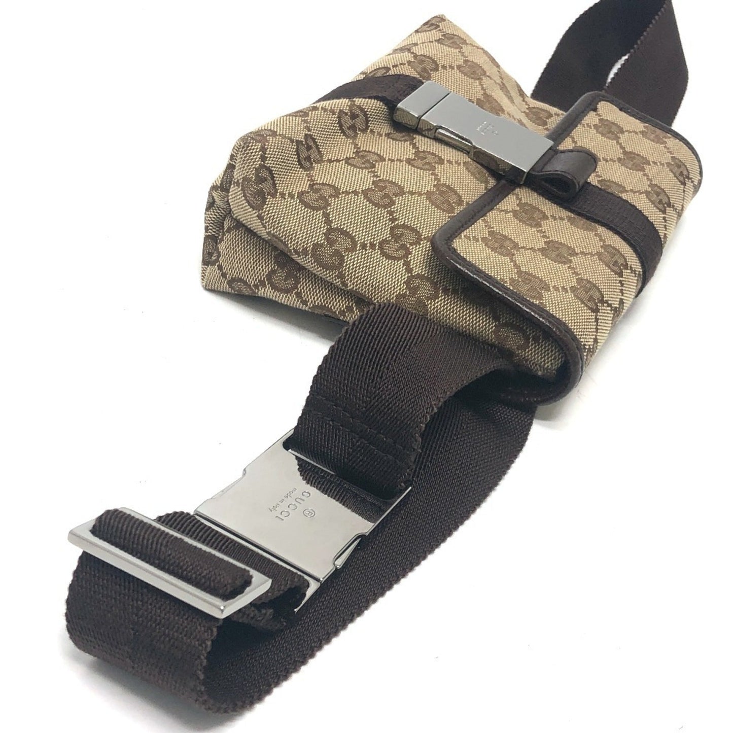 Gucci Beige Brown Gg Canvas Fanny Pack ( )
