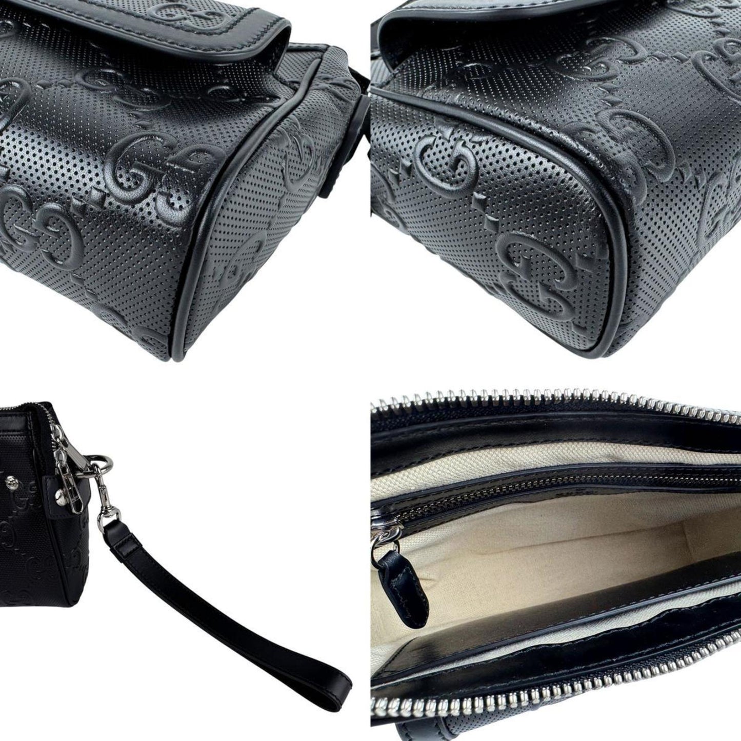 Gucci Black Leather Clutch Bag ( )