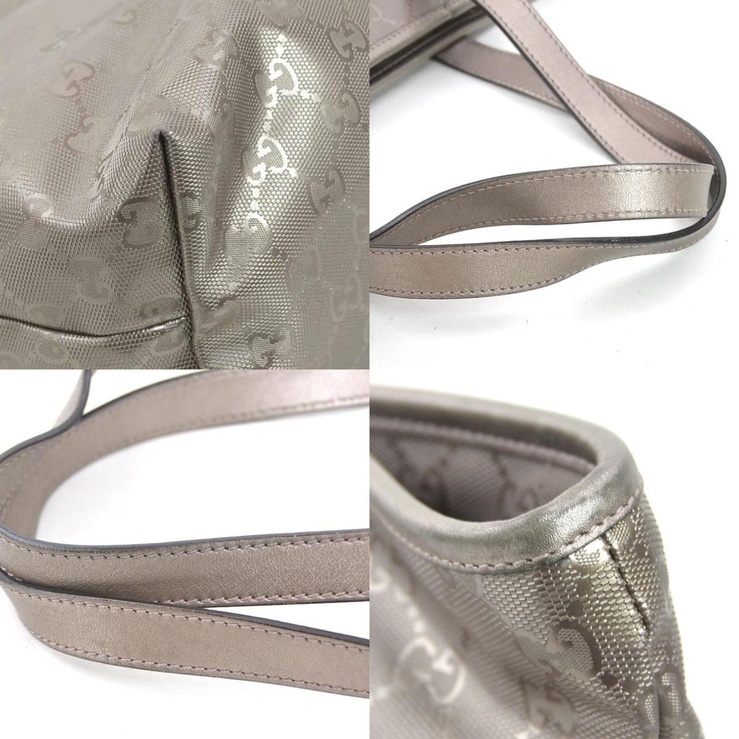 Gucci Gg Imprimé Metallic Brown Gg Imprimé Handbag ( )