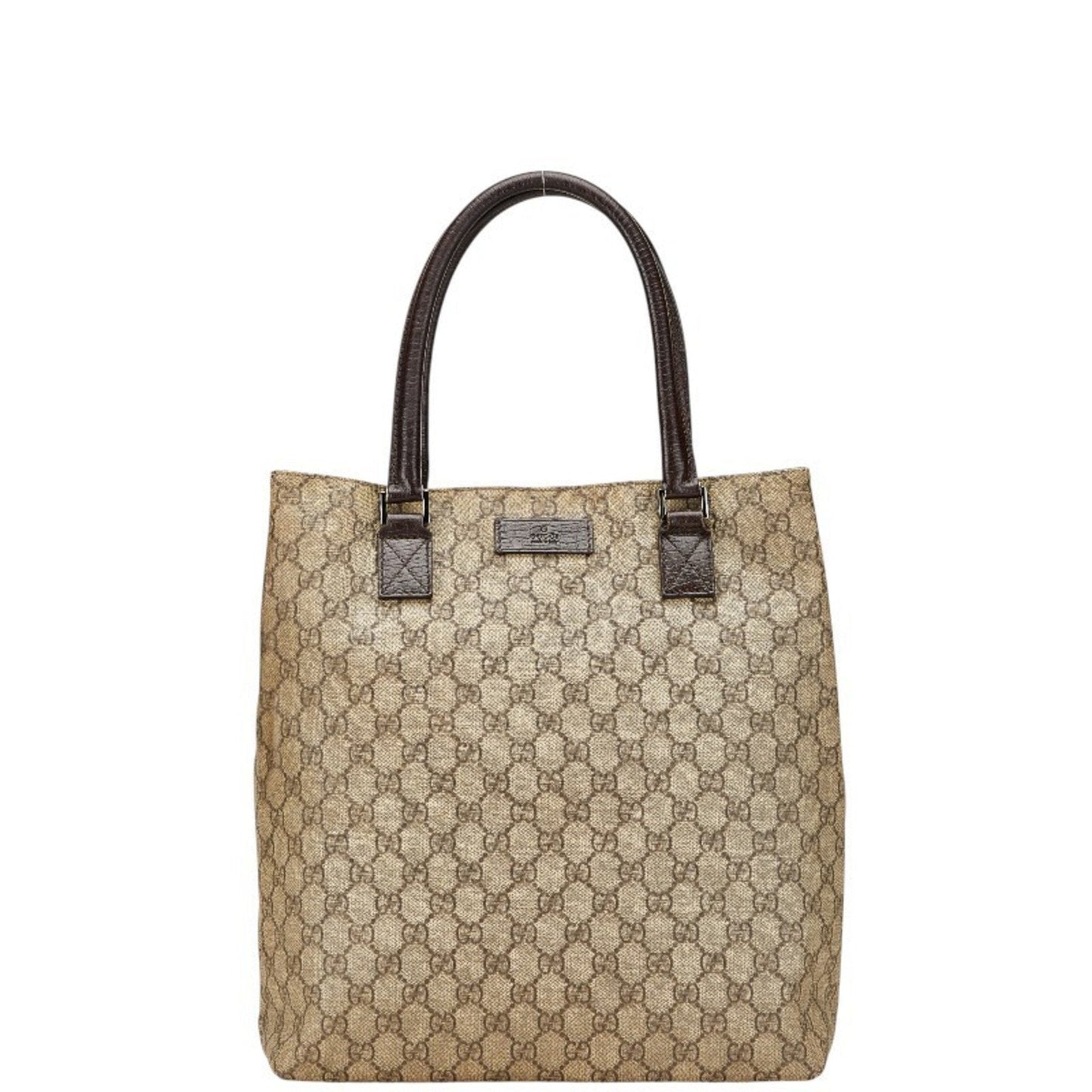 Gucci Beige Brown Pvc Leather Tote Bag ( )