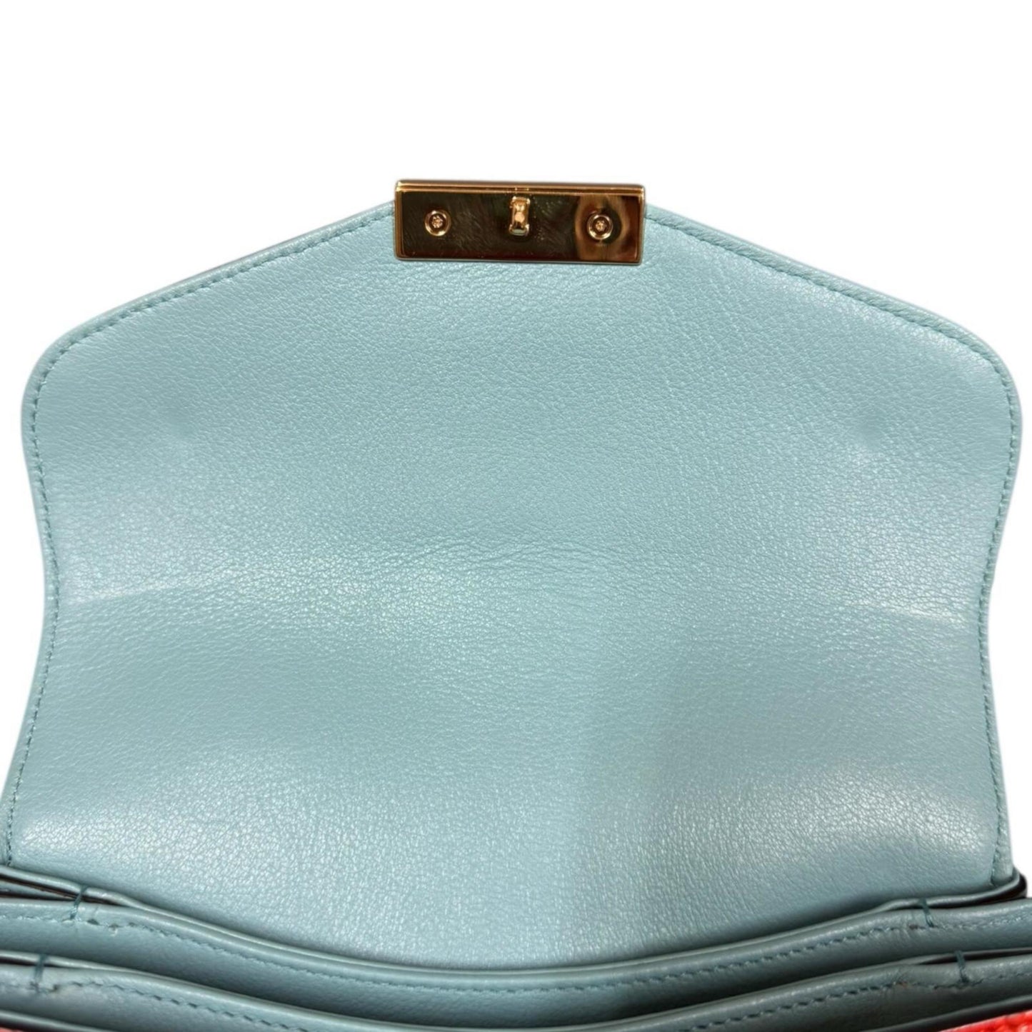 Gucci Light Blue Orange Leather Shoulder Bag ( )