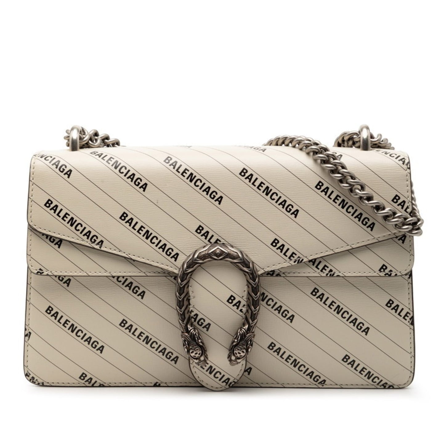 Gucci Black White Leather Shoulder Bag ( )