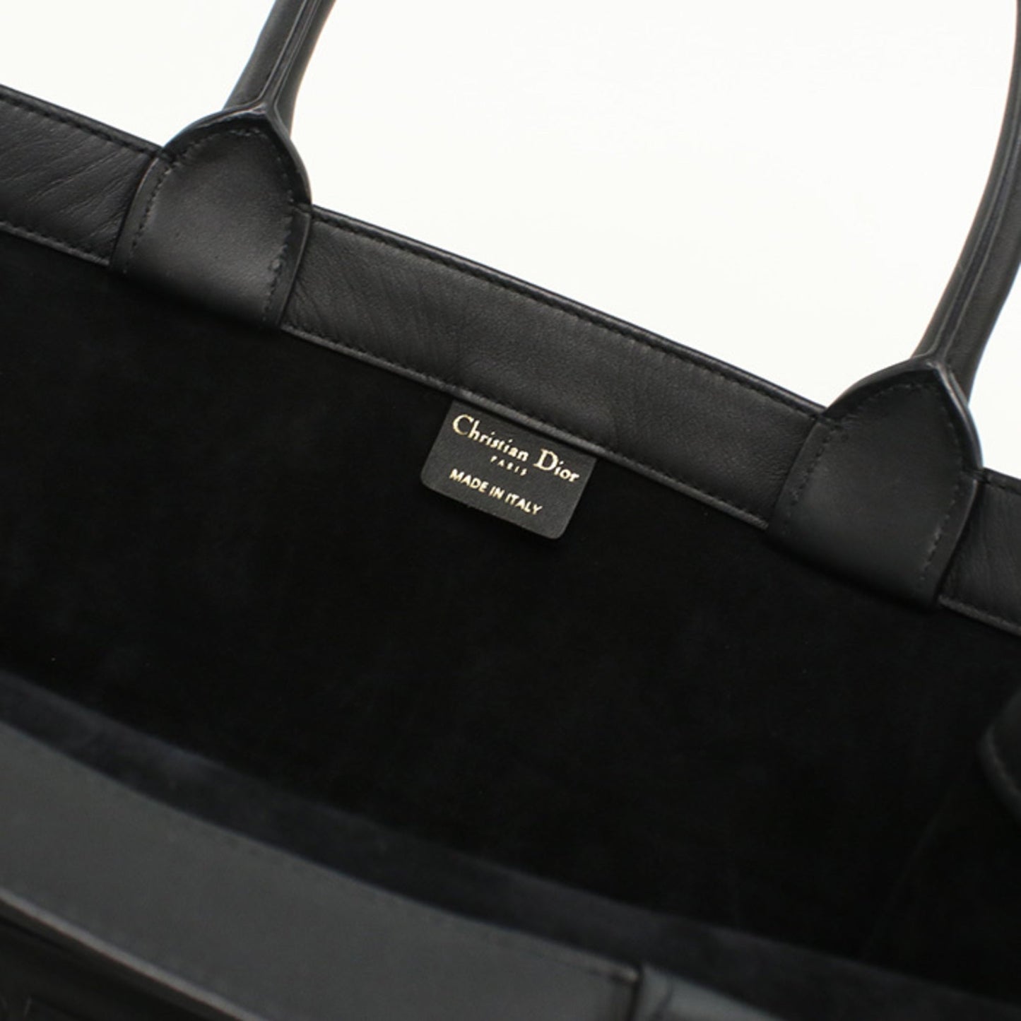 Christian Dior Black Leather Tote Bag ()