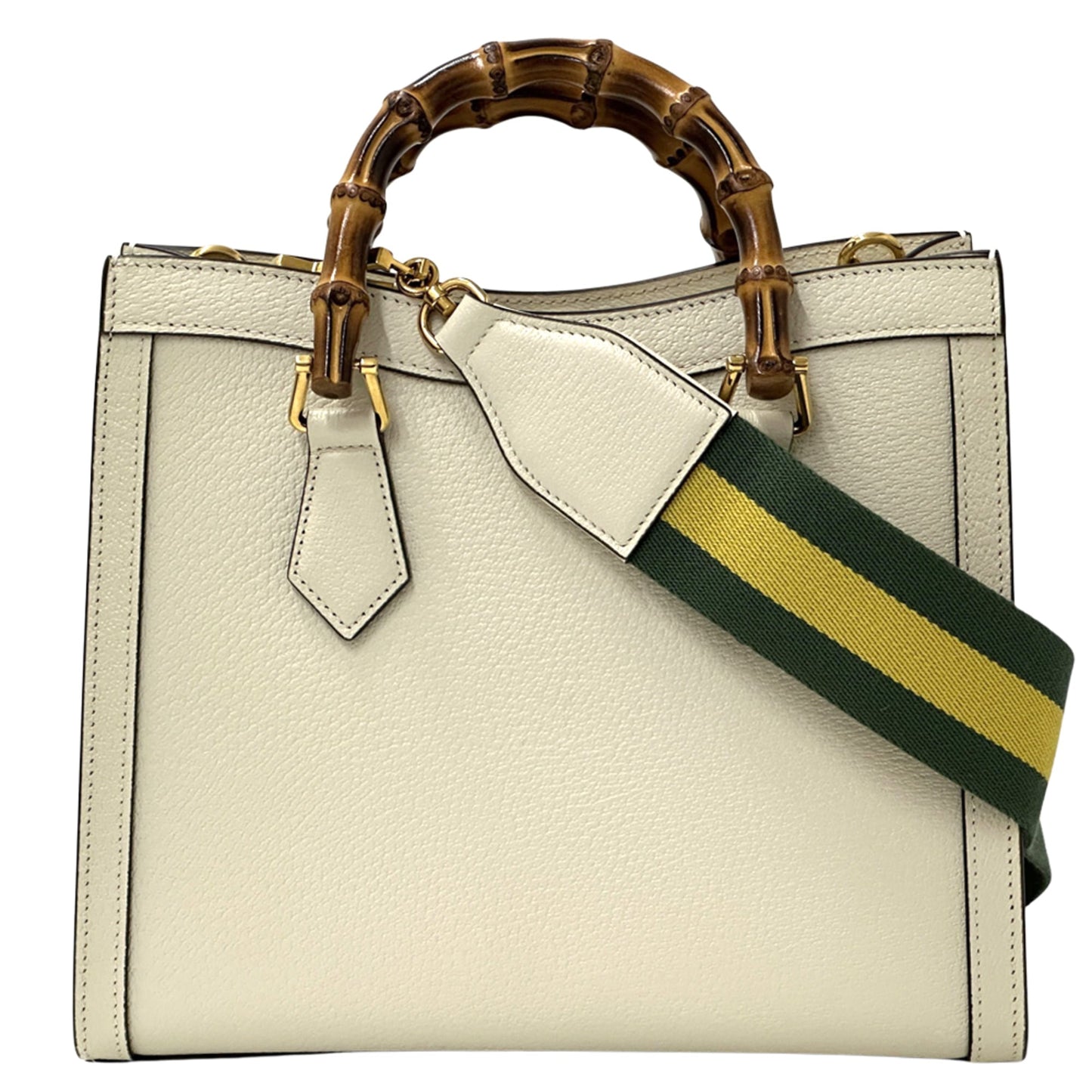 Gucci Bamboo White Leather Handbag Shoulder Bag ( )
