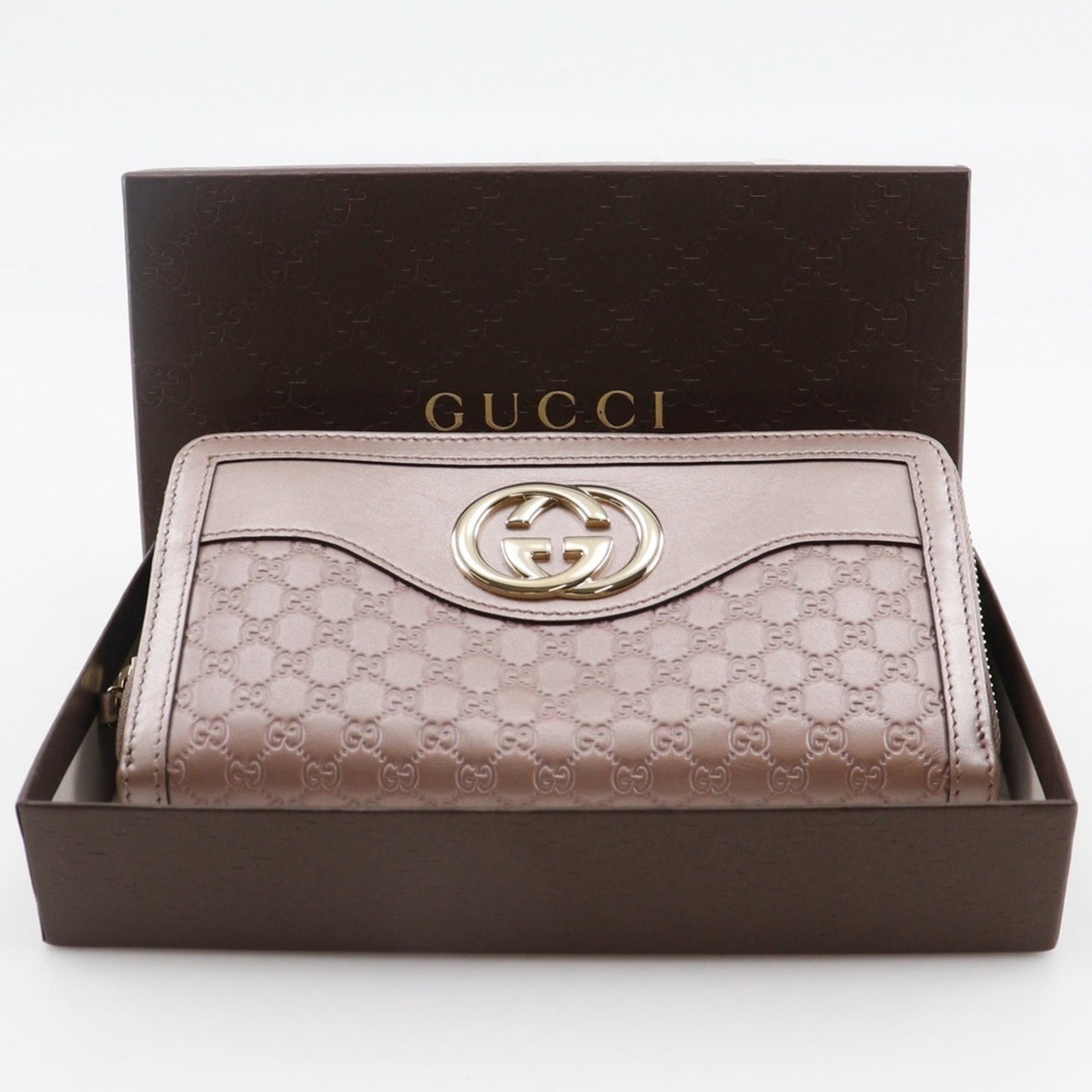 Gucci Pink Gg Leather Long Wallet (Bi-Fold) ( )
