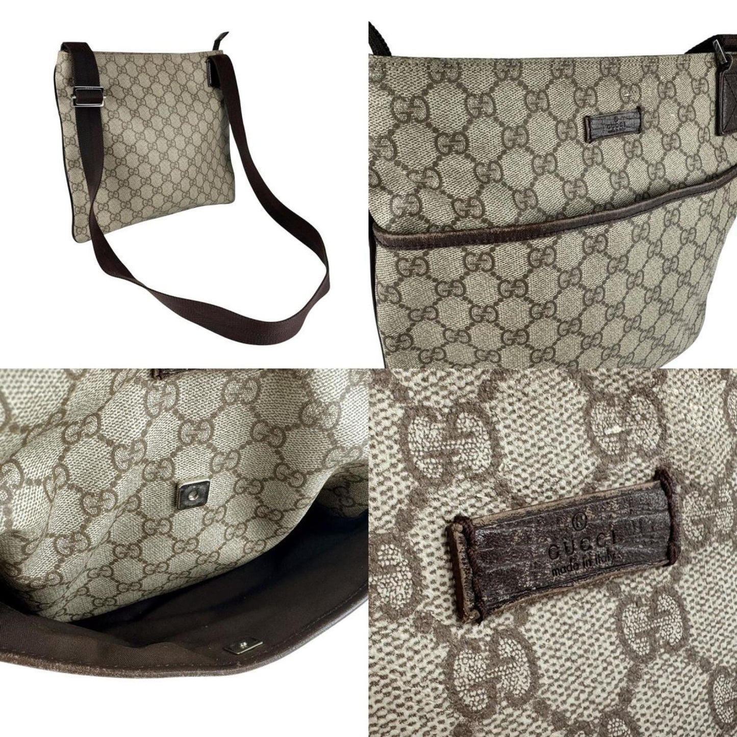 Gucci Brown Gg Supreme Shoulder Bag ( )