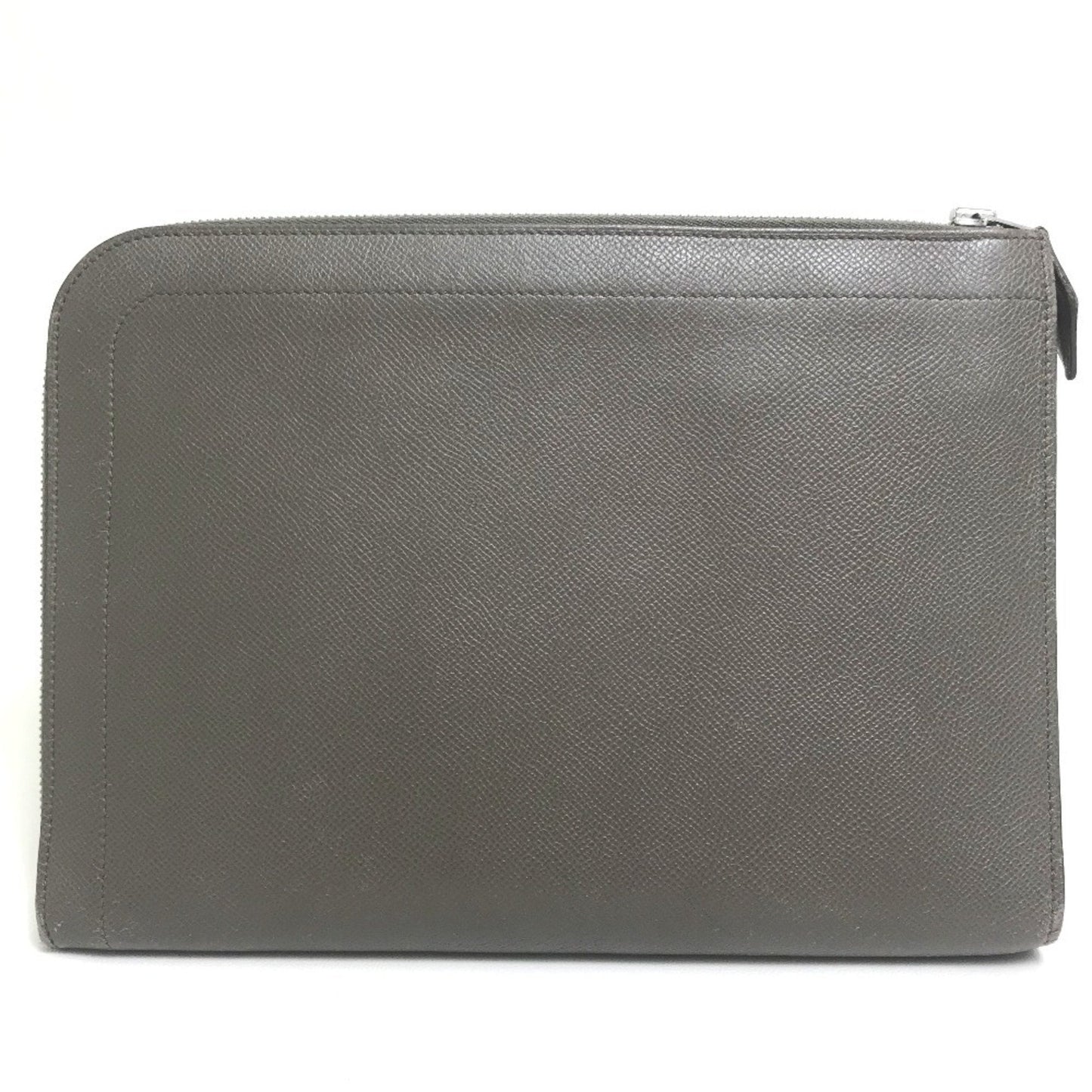 Hermes Kara Etoupe Gray Gray Epsom Leather Clutch Bag ( )