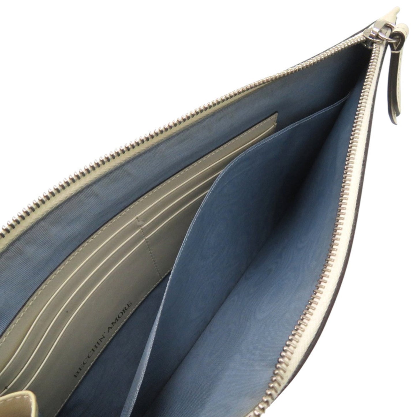 Gucci Gold Ivory Leather Clutch Bag ( )