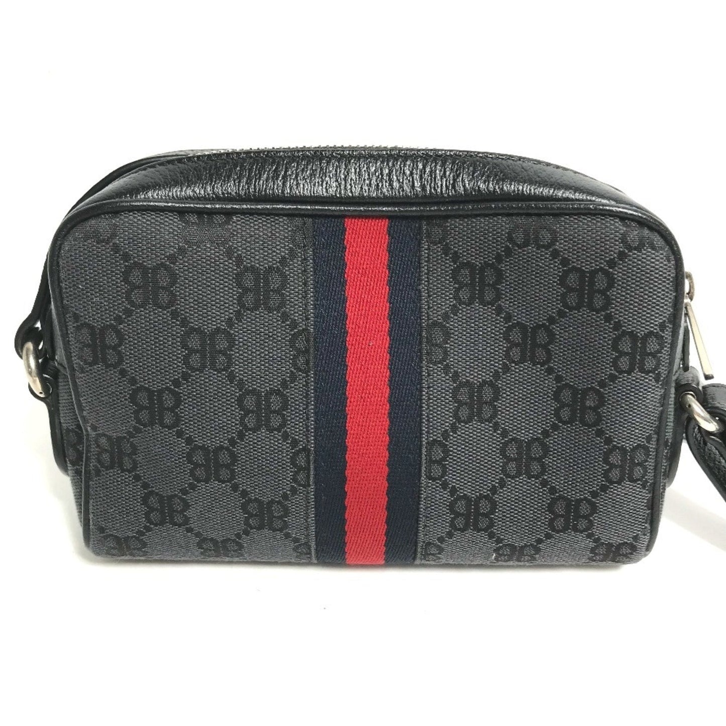 Gucci Black Canvas Leather Pochette Shoulder Bag ( )