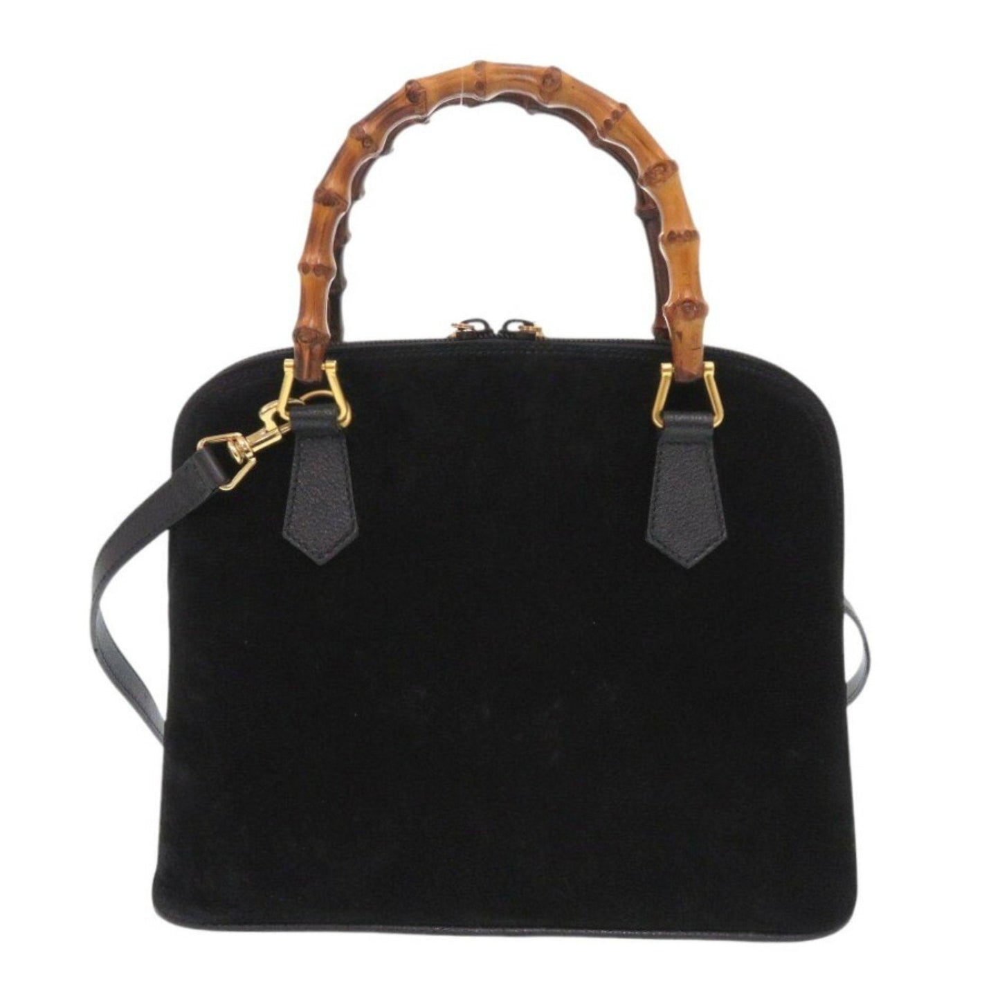 Gucci Black Bamboo Suede Handbag ( )