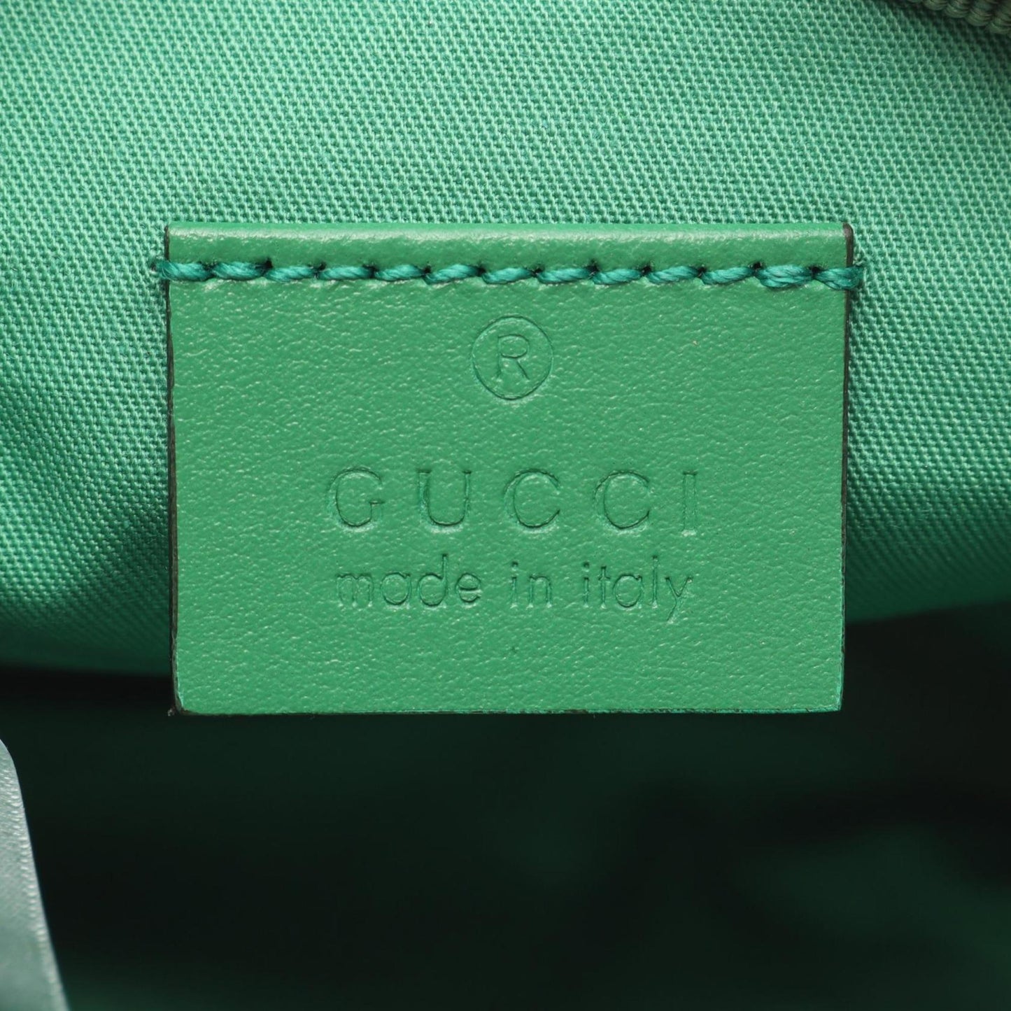 Gucci Green White Canvas Leather Fanny Pack ( )