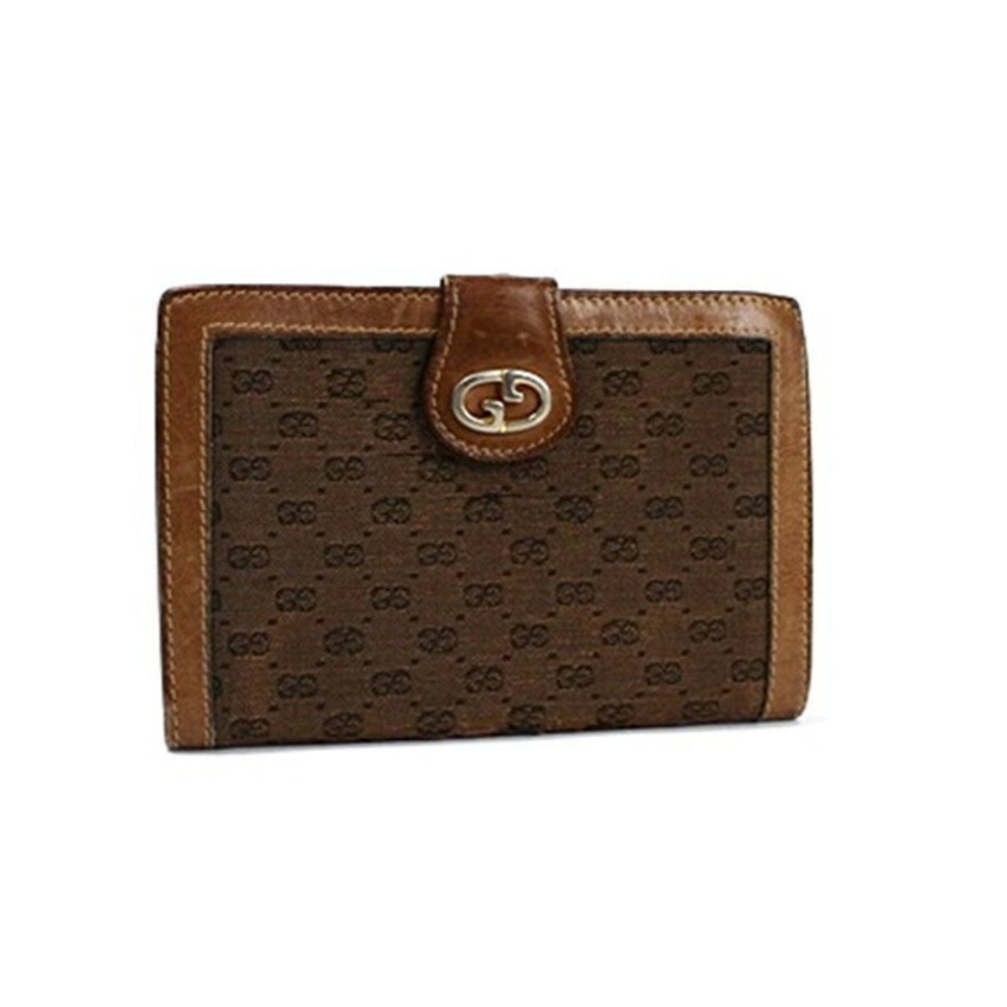 Gucci Brown Canvas Leather Wallet (Bi-Fold) ( )