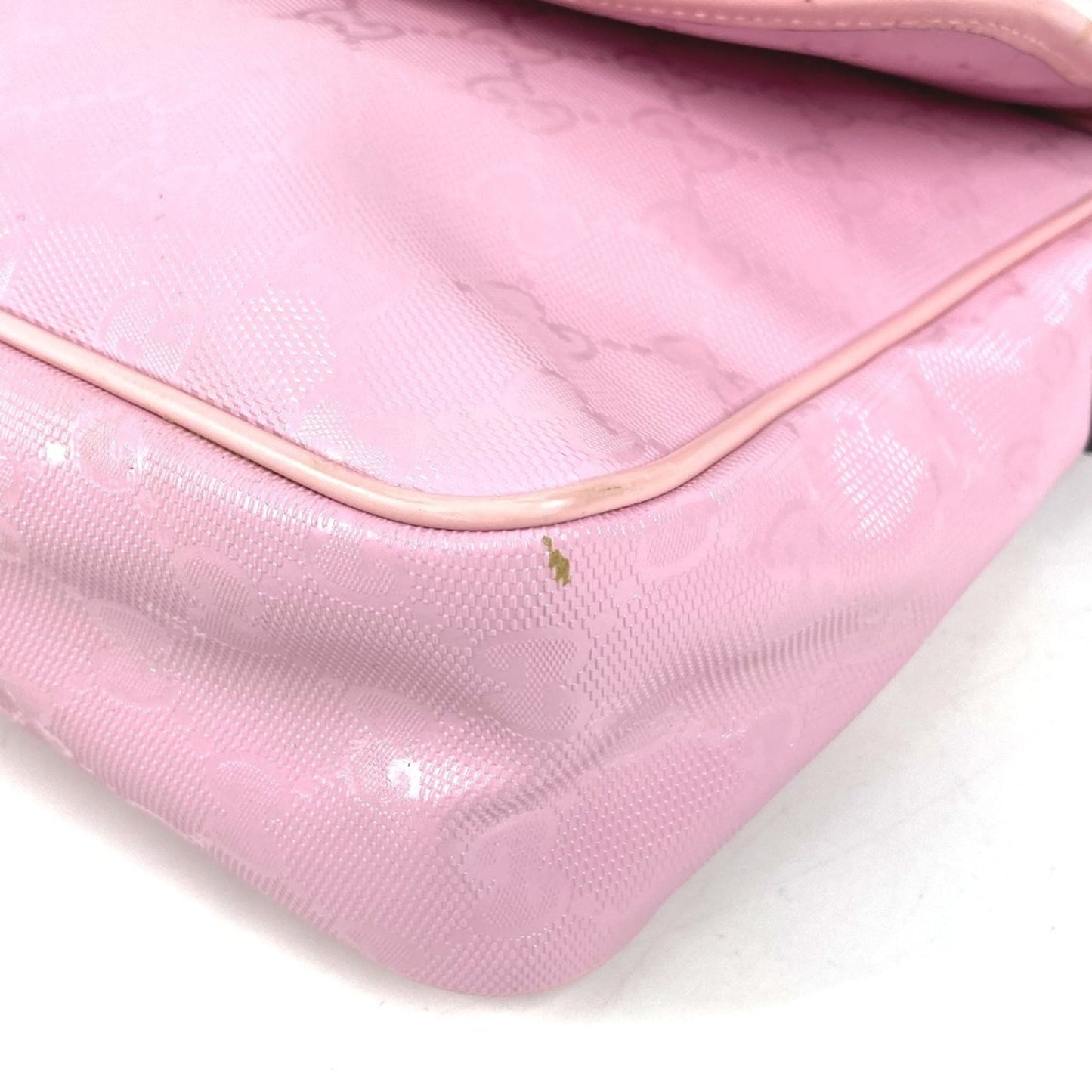 Gucci Gg Imprimé Pink Gg Imprimé Leather Messenger Bag Shoulder Bag ( )