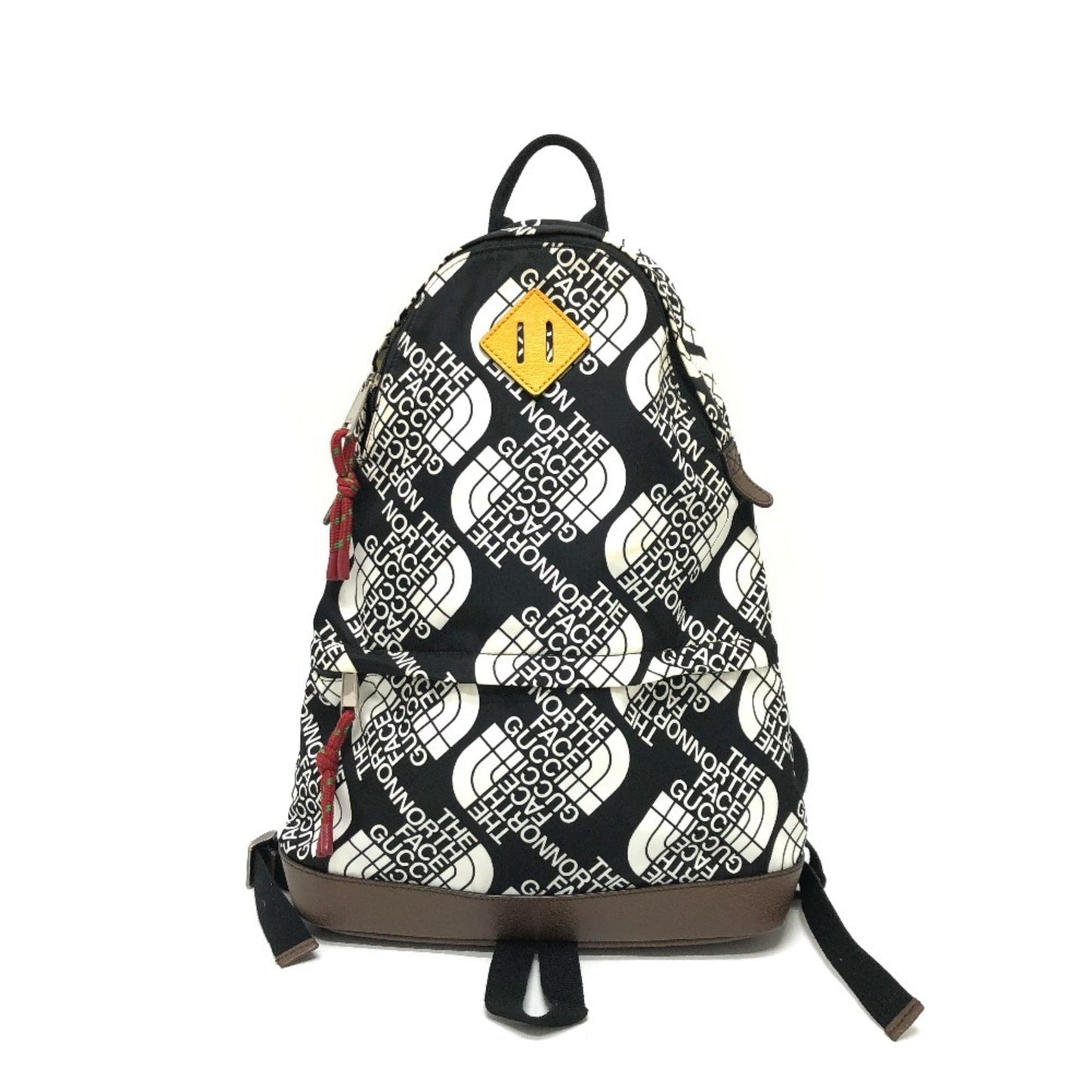 Gucci Black Brown White Nylon Leather Backpack ( )