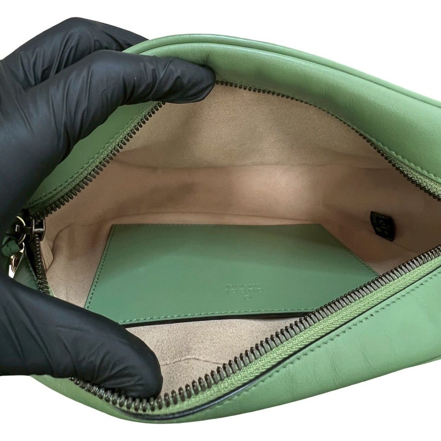 Gucci Green Leather Pochette Shoulder Bag ( )