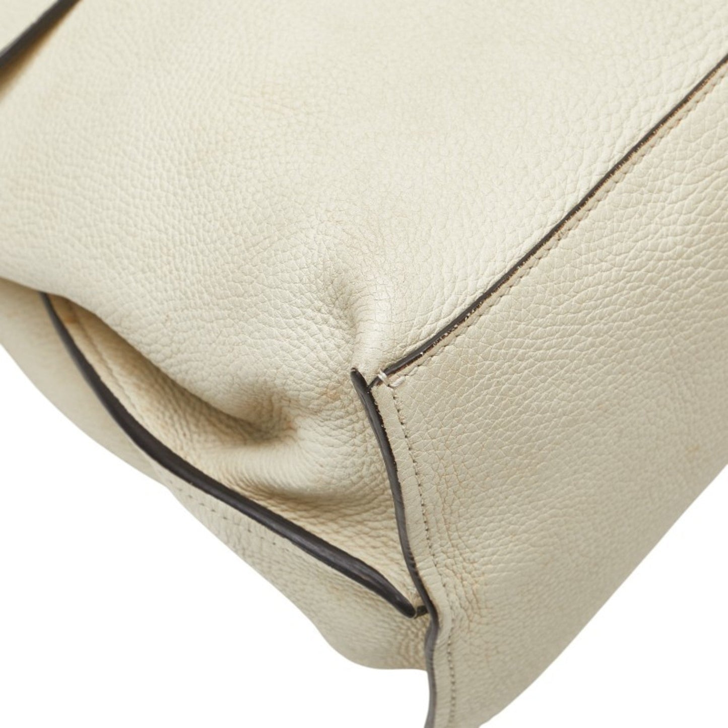 Gucci White Leather Shoulder Bag Tote Bag ( )