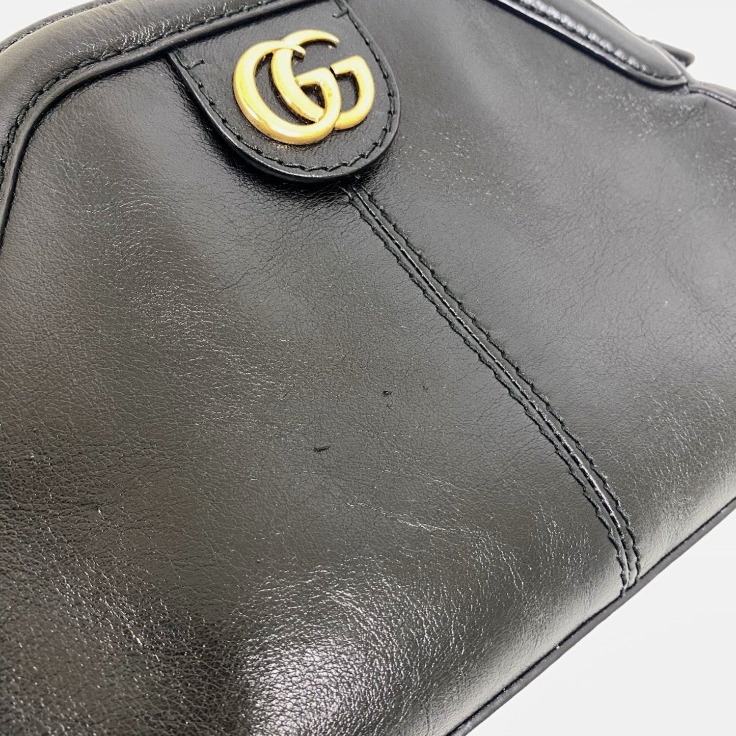 Gucci Black Leather Clutch Bag Shoulder Bag ( )