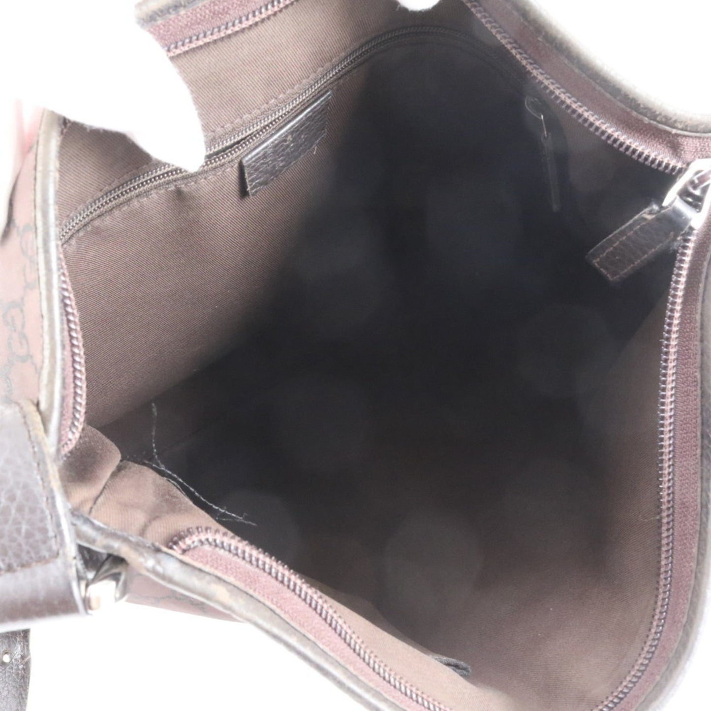 Gucci Brown Leather Canvas Shoulder Bag ( )