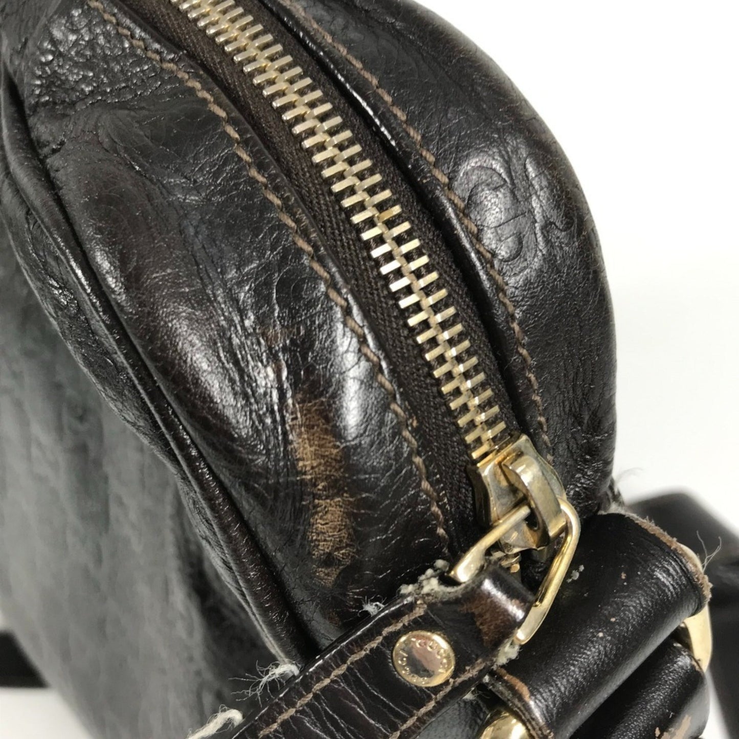 Gucci Brown Leather Pochette Shoulder Bag ( )