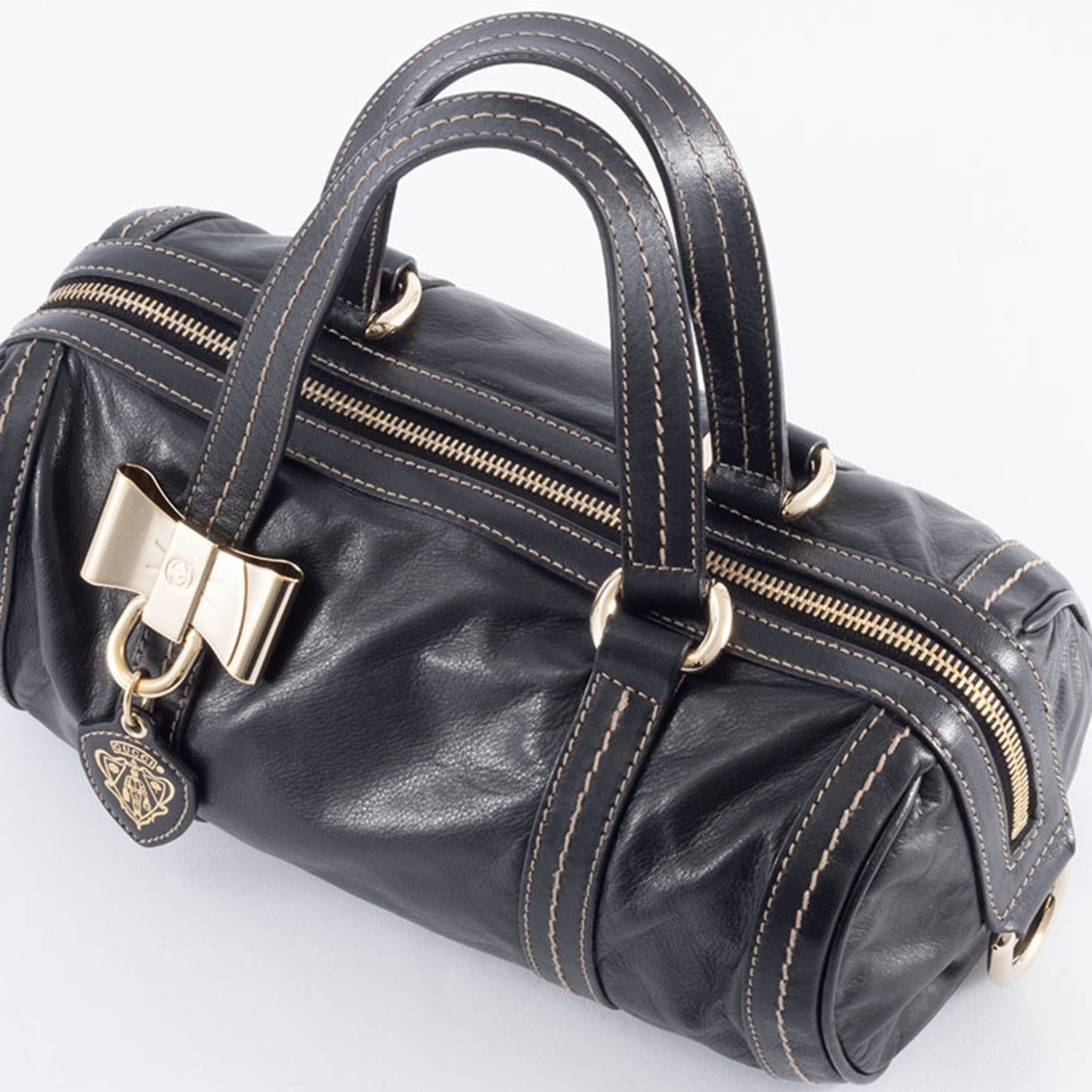 Gucci Hysteria Black Leather Boston Bag ( )