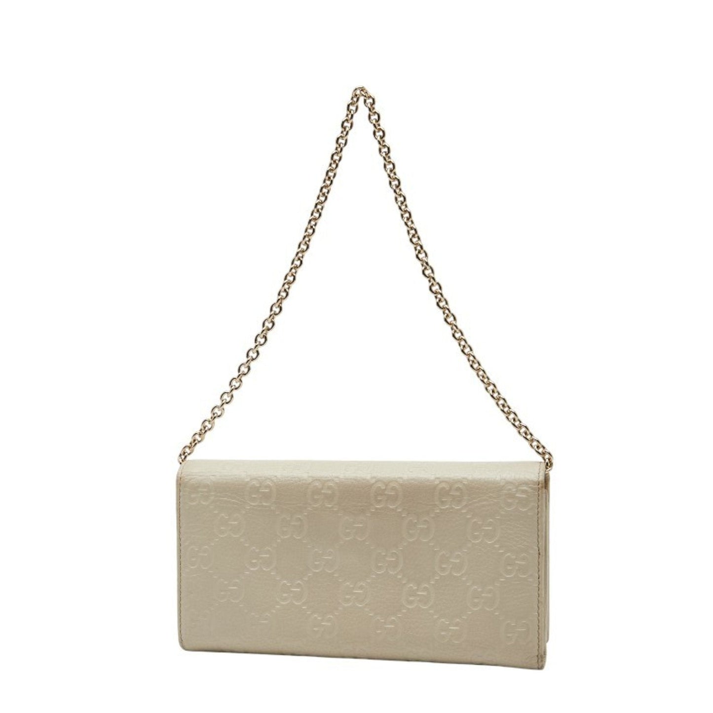Gucci White Leather Chain/Shoulder Wallet ( )