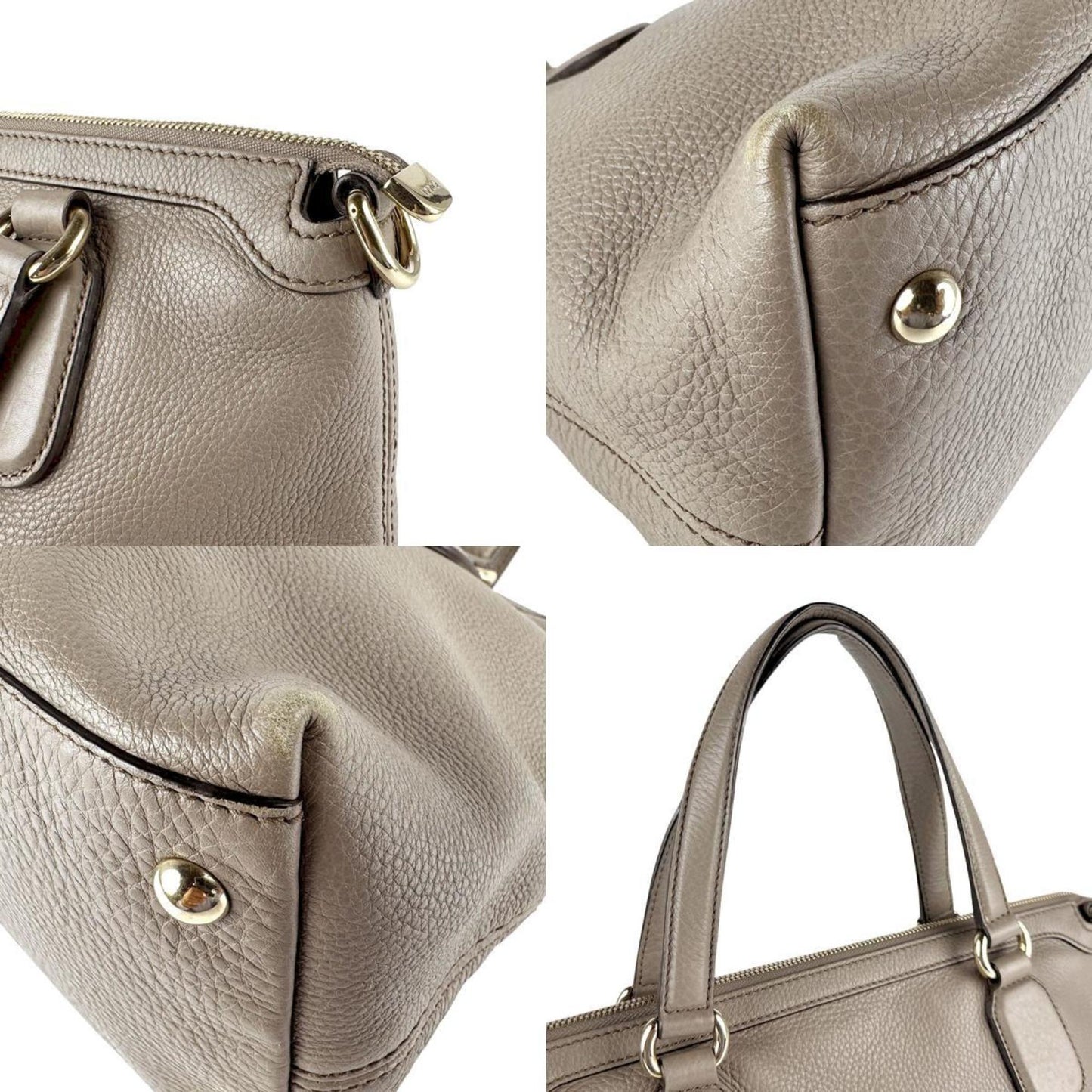 Gucci Grayish Leather Handbag ( )