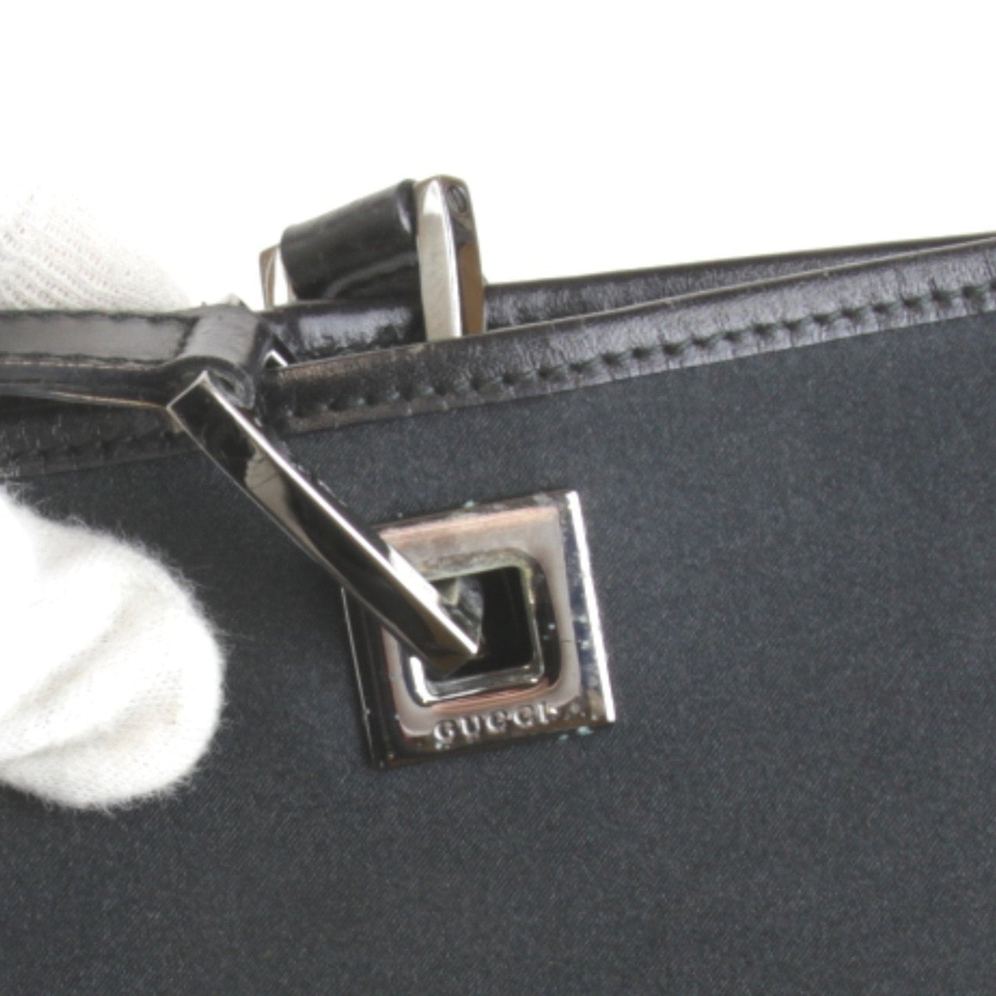 Gucci Black Satin Tote Bag ( )