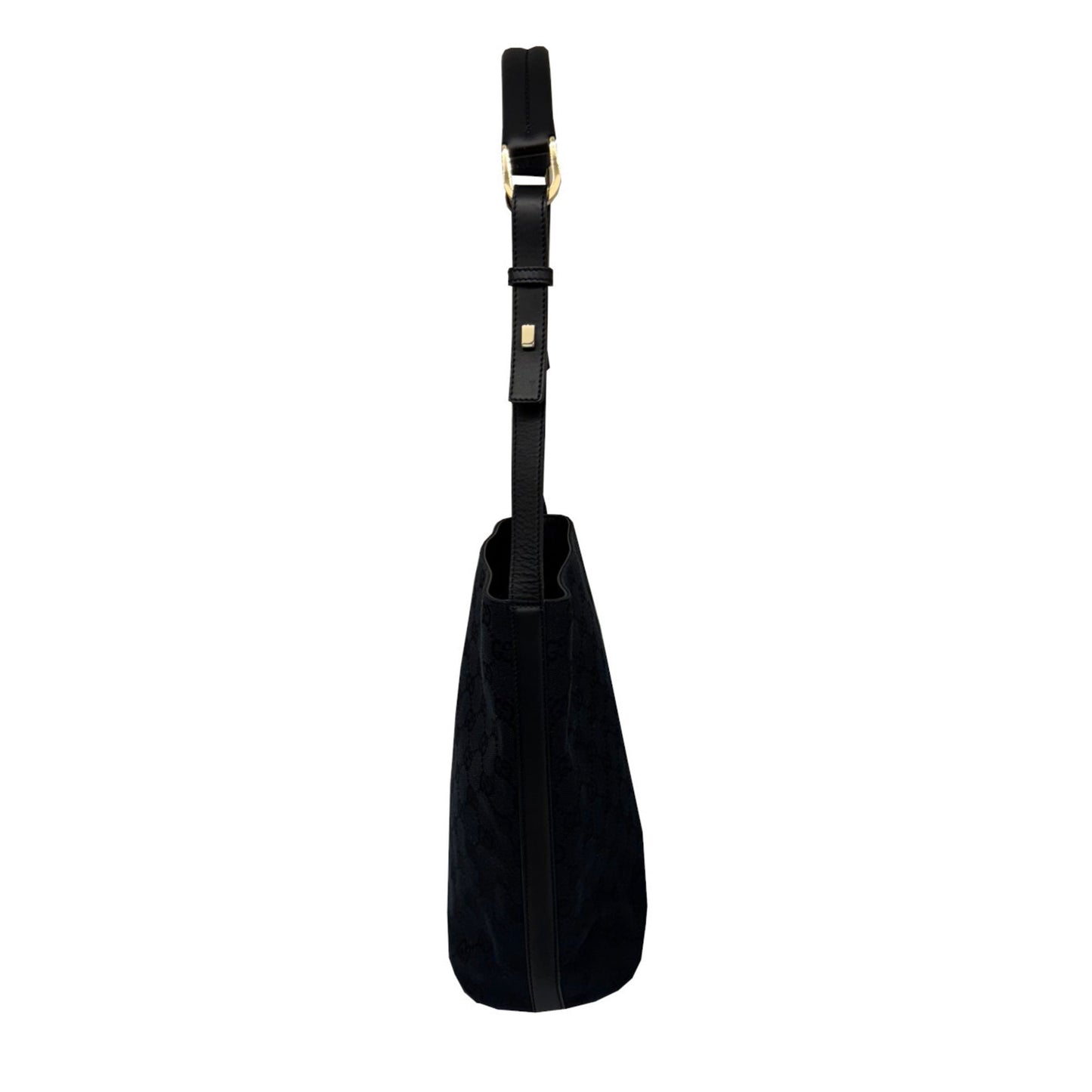 Gucci Black Gg Canvas Leather Shoulder Bag ( )