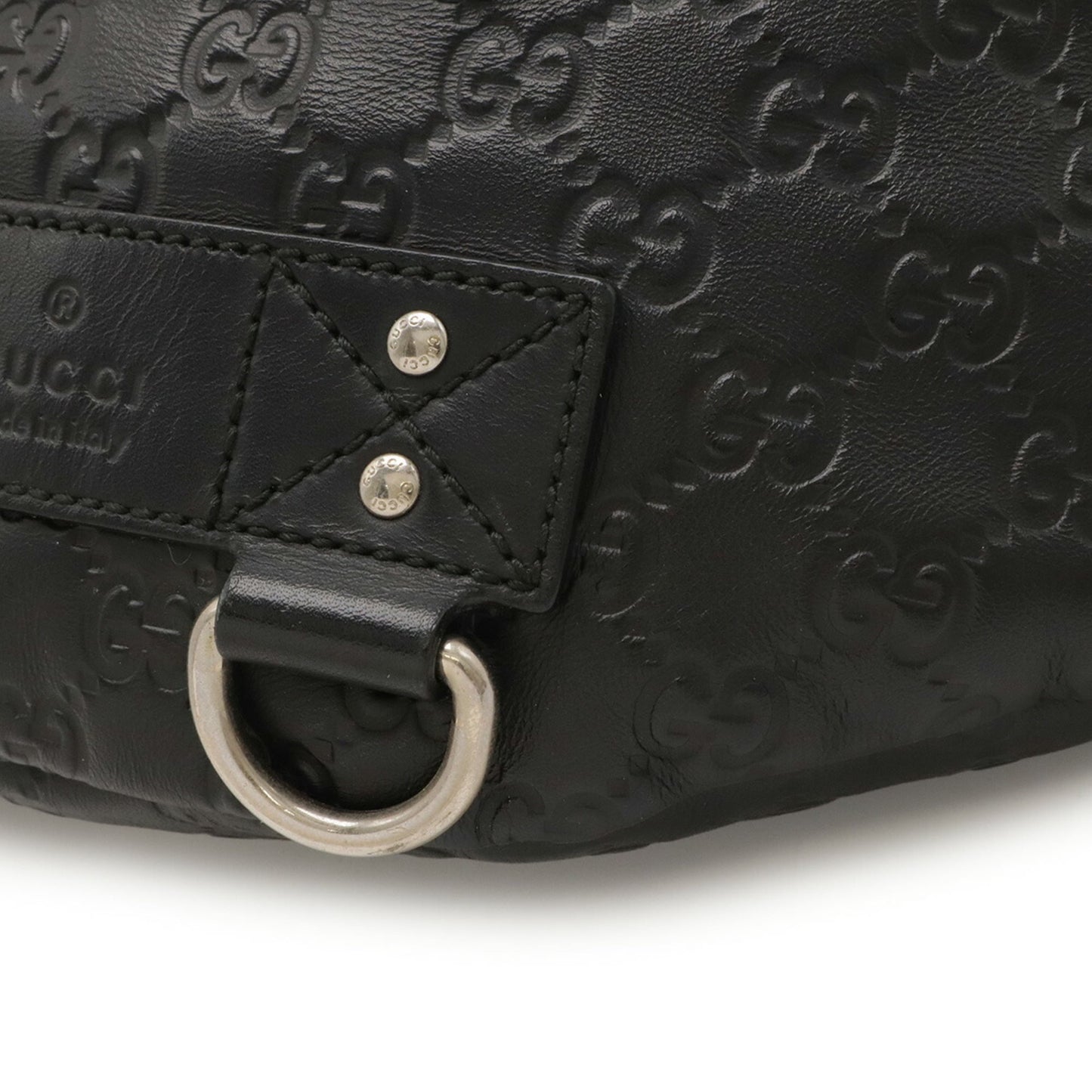 Gucci Black Rubber Leather Fanny Pack ( )