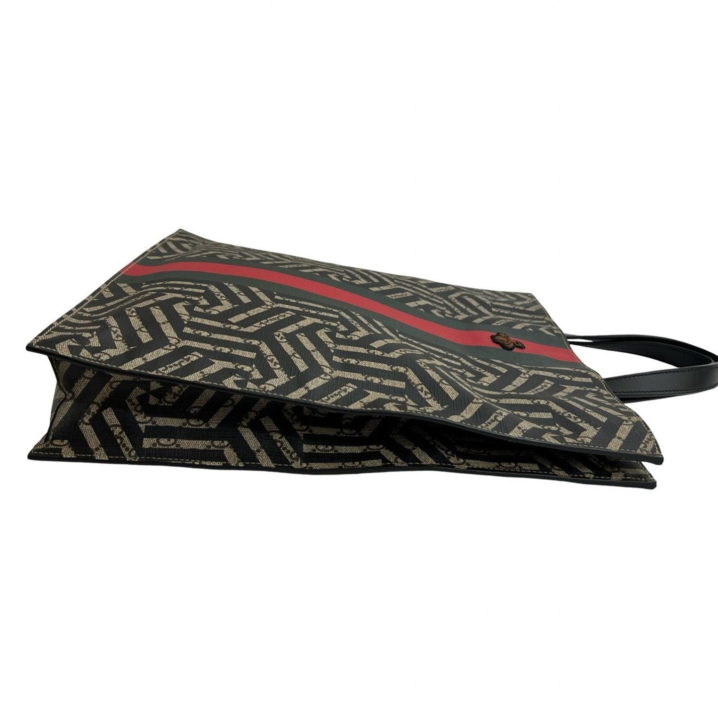 Gucci Black Brown Green Red Color Pvc Leather Handbag Shoulder Bag Tote Bag ( )