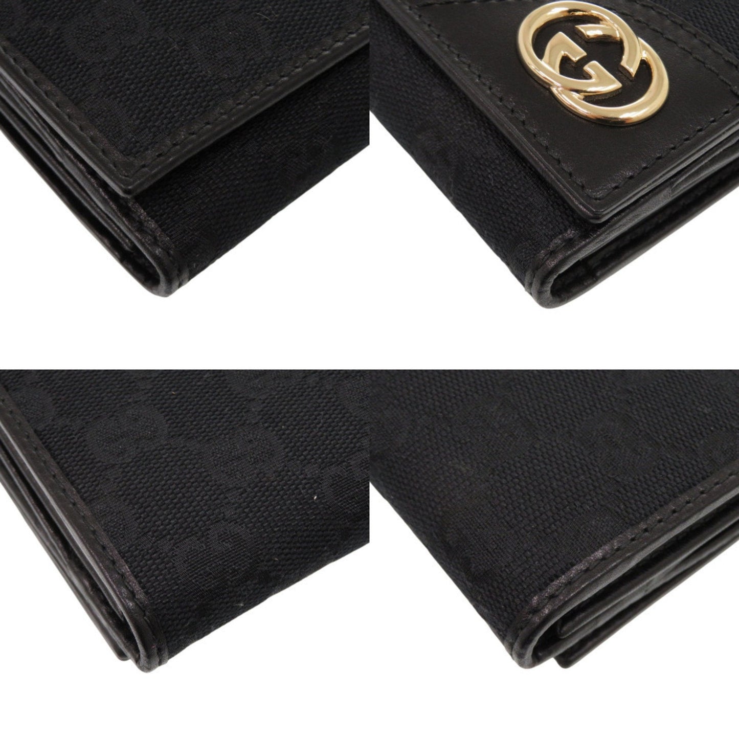 Gucci Black Gg Canvas Long Wallet (Bi-Fold) ( )