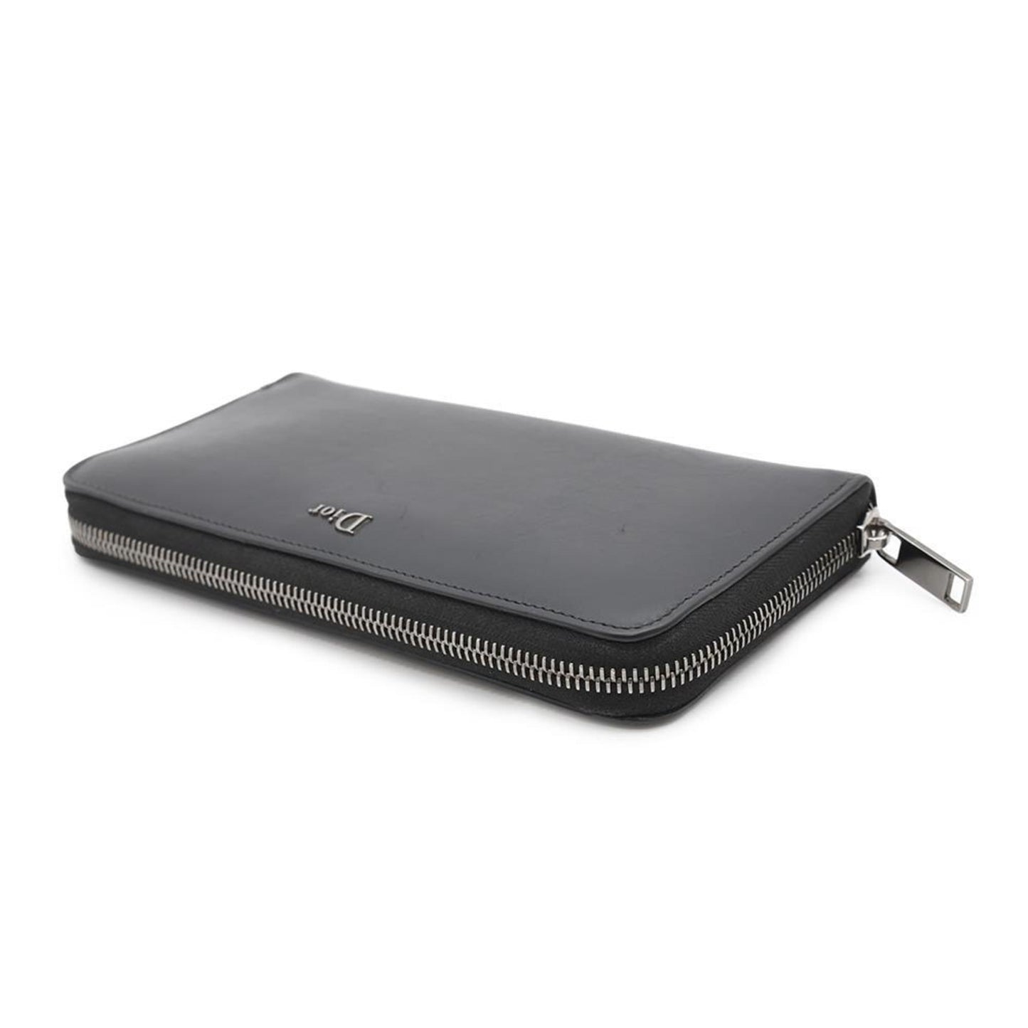 Christian Dior Black Leather Long Wallet (Bi-Fold) ()