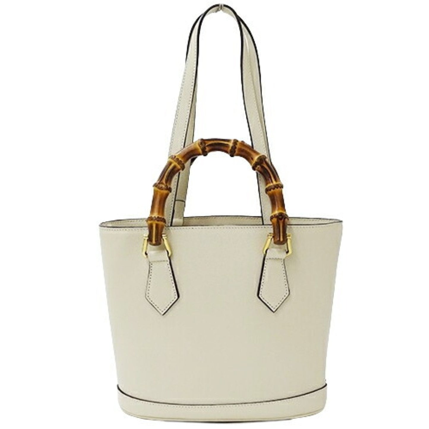 Gucci White Bamboo Handbag Tote Bag