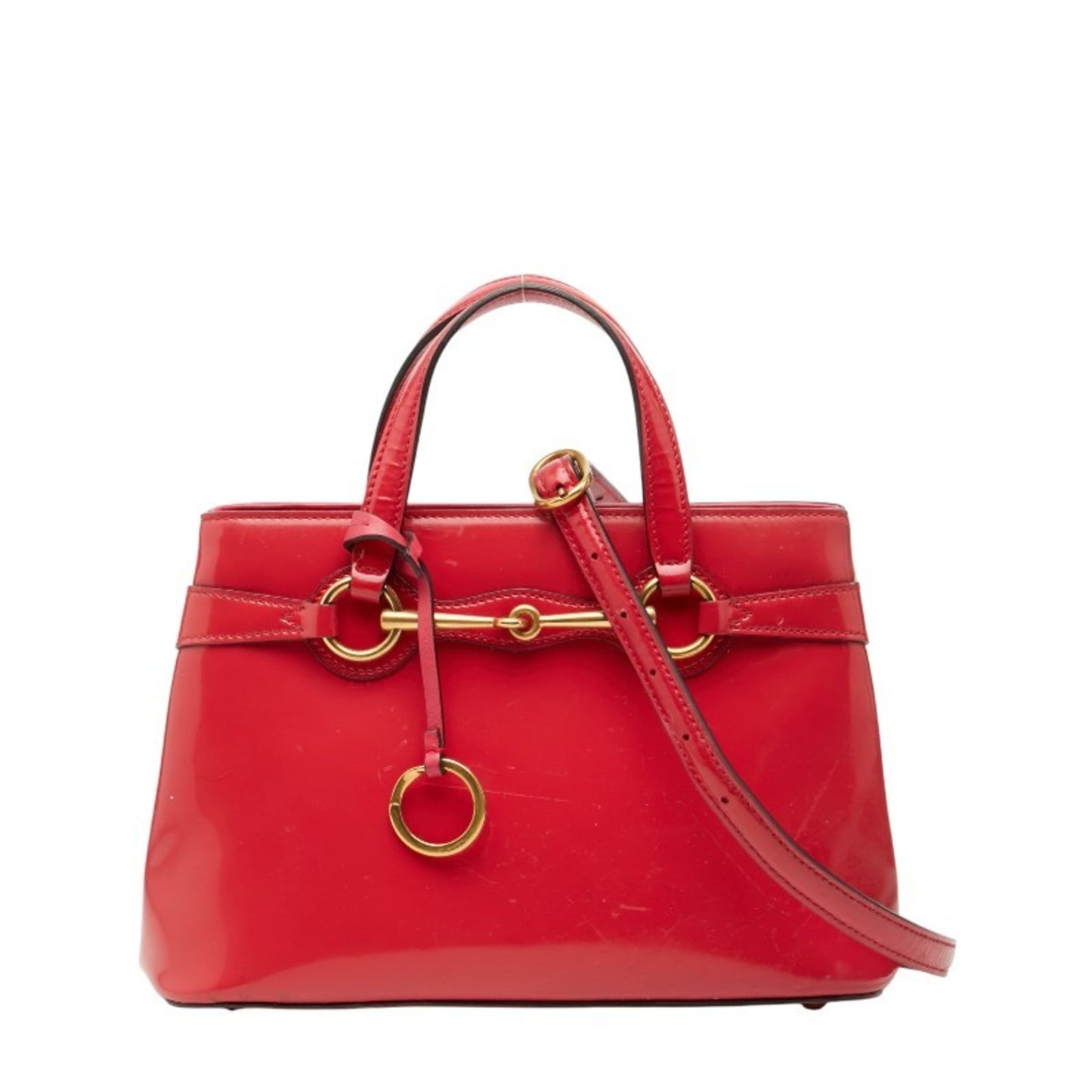 Gucci Red Color Patent Leather Handbag Shoulder Bag ( )