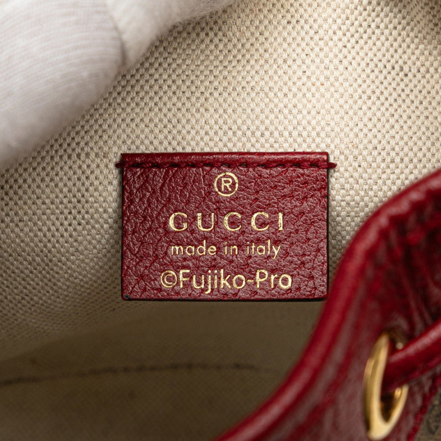 Gucci Brown Red Color Pvc Leather Shoulder Bag ( )