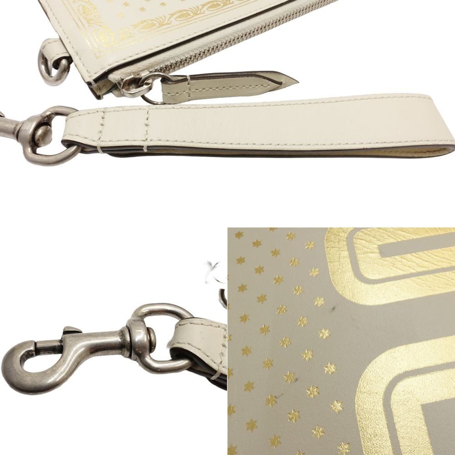 Gucci Ivory Leather Clutch Bag ( )
