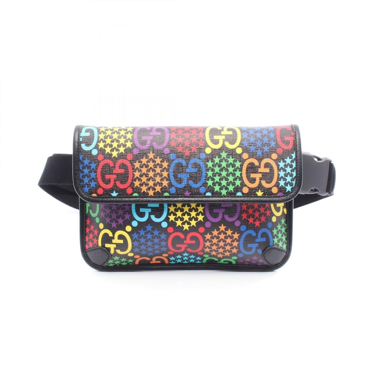 Gucci Black Multi-Color Coated Canvas Fanny Pack ( )