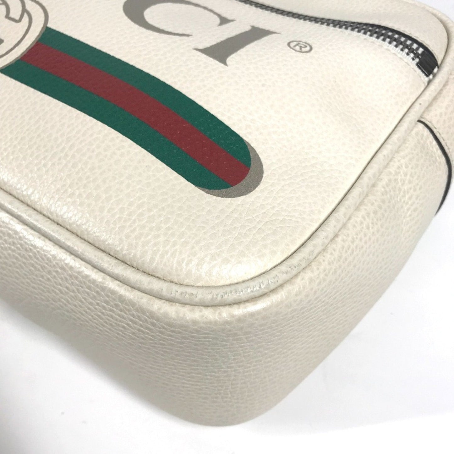 Gucci White Leather Messenger Bag Shoulder Bag ( )