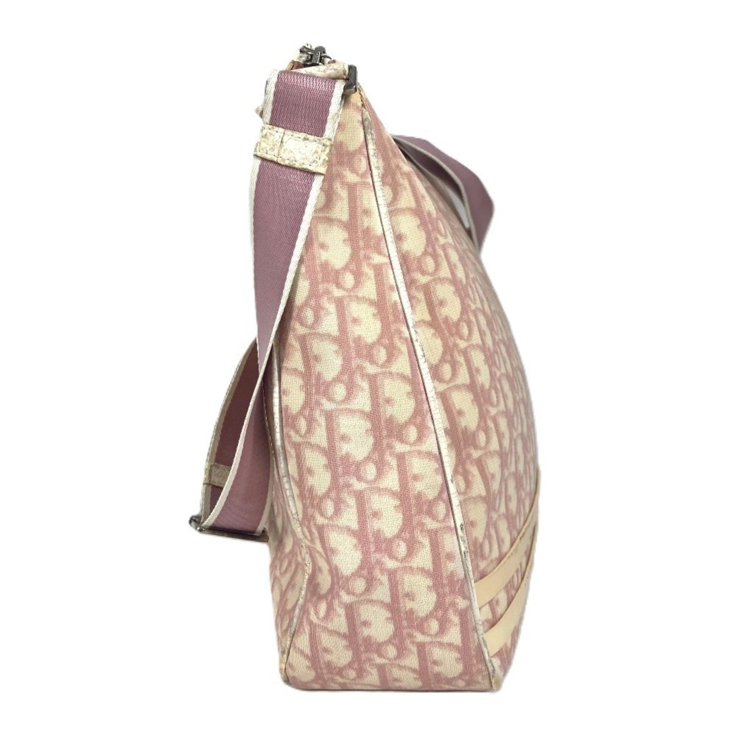 Christian Dior Trotter Pink White Pvc Leather Shoulder Bag ()