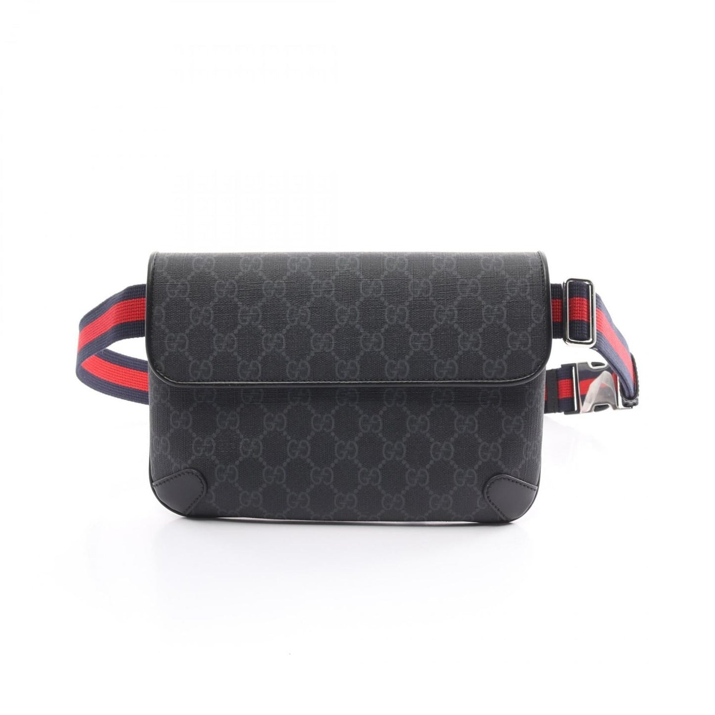 Gucci Black Gray Pvc Coated Canvas Leather Sling Bag